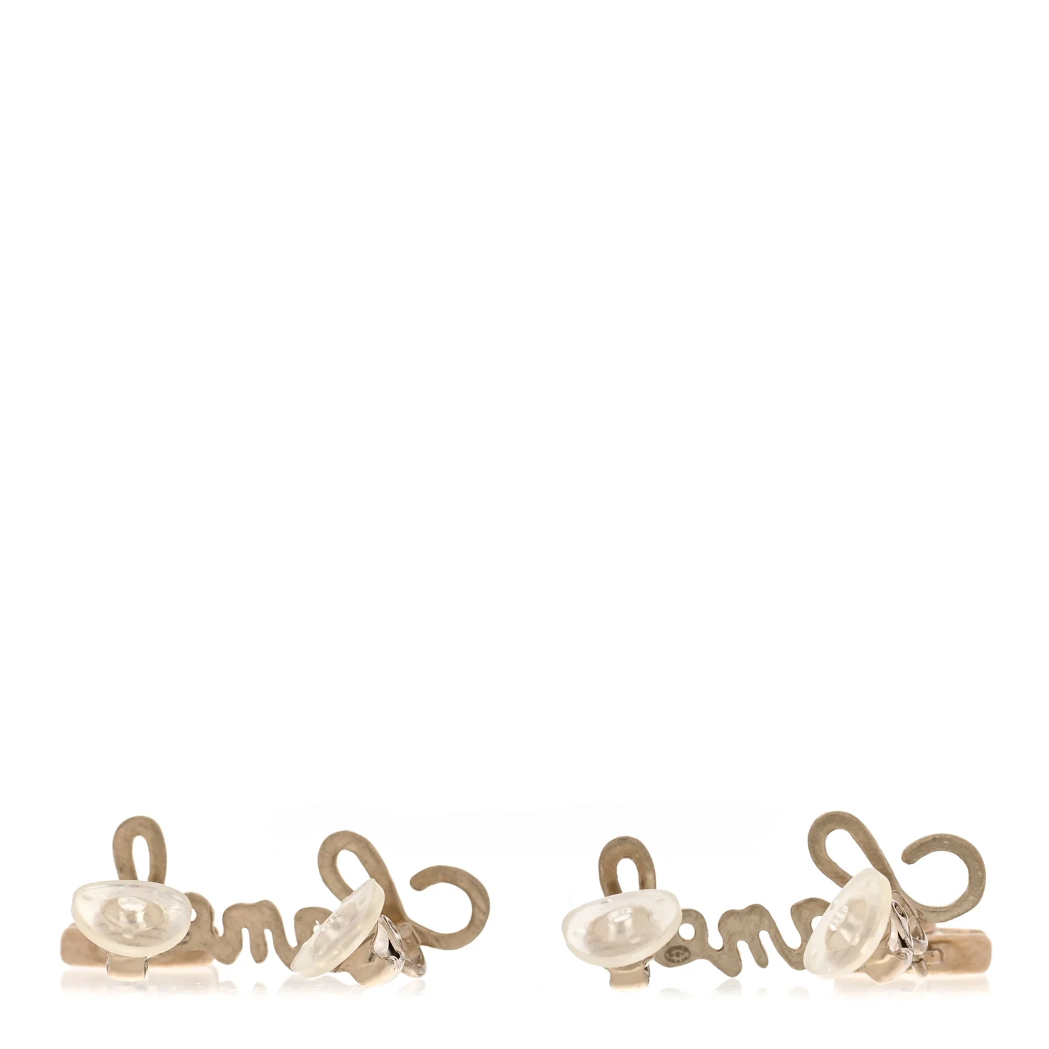 Metal CC Turnlock Climber Clip On Earrings Gold - Image 3