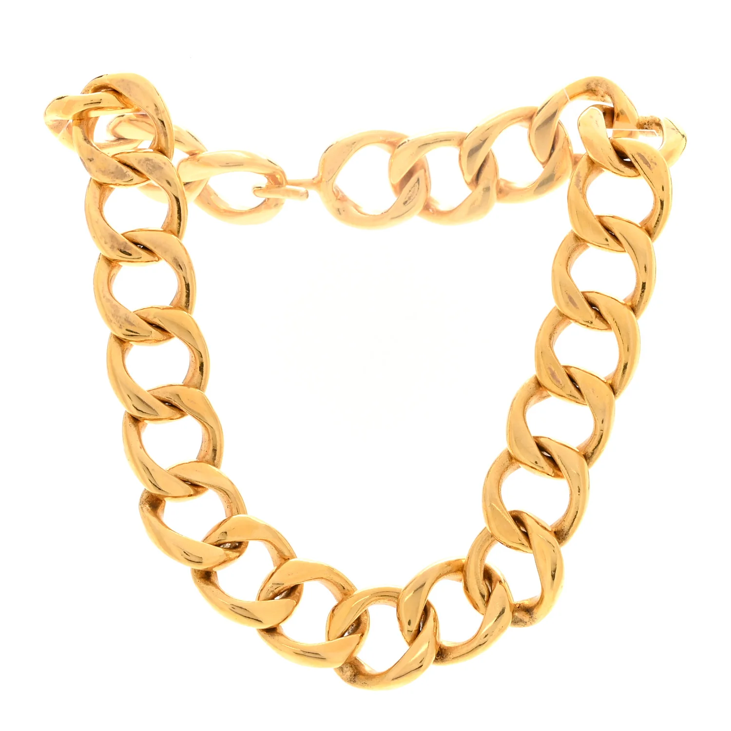 Metal Chain Link Necklace Gold - Image 3