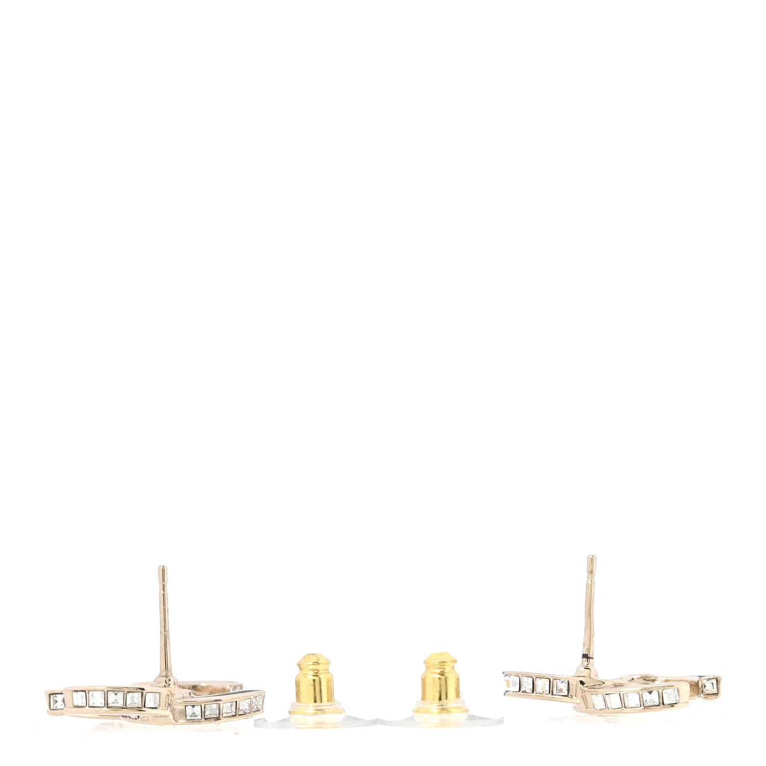 Metal Crystal CC Earrings - Image 3