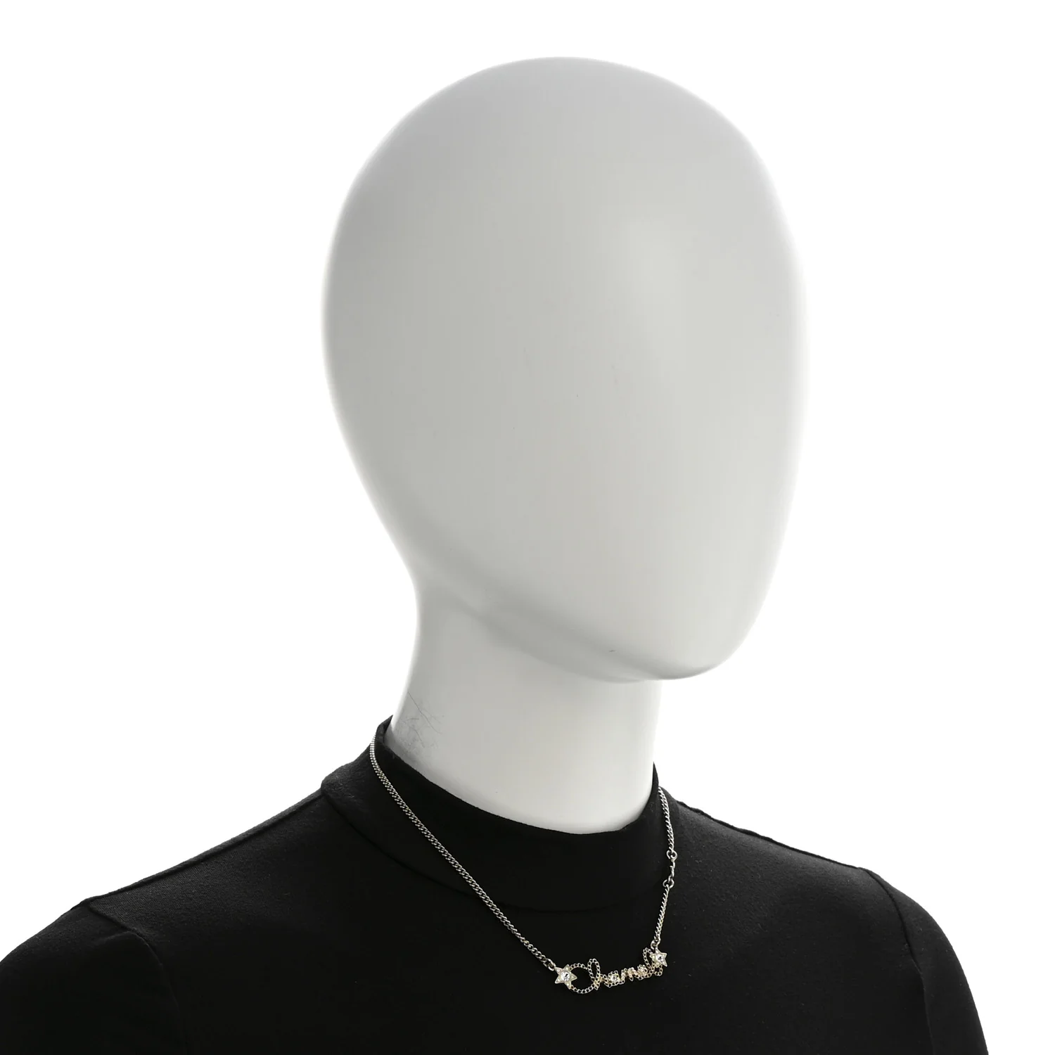 Metal Crystal Logo Star Necklace Gold - Image 2