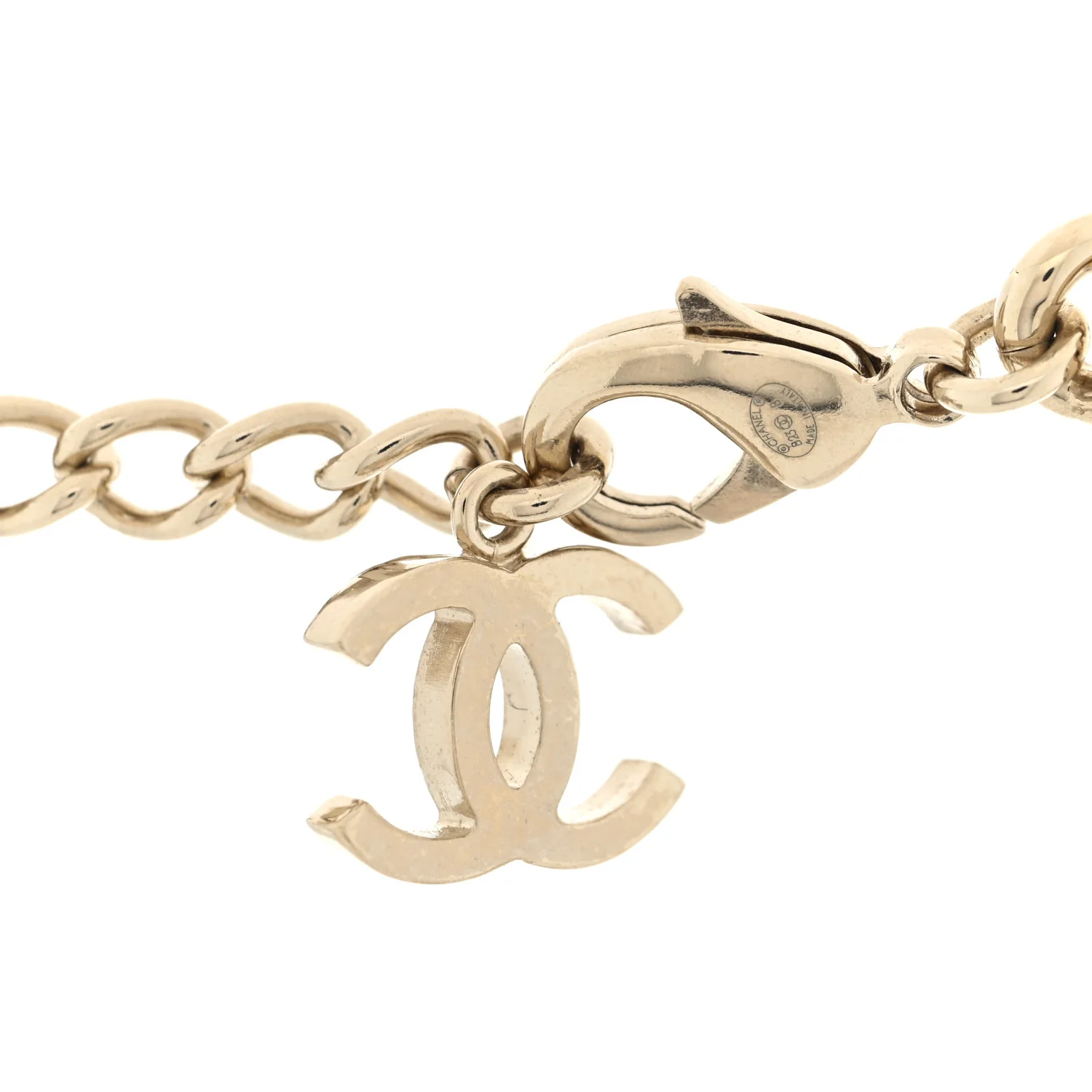Metal Crystal Textured CC Star Chain Choker Necklace Gold - Image 4