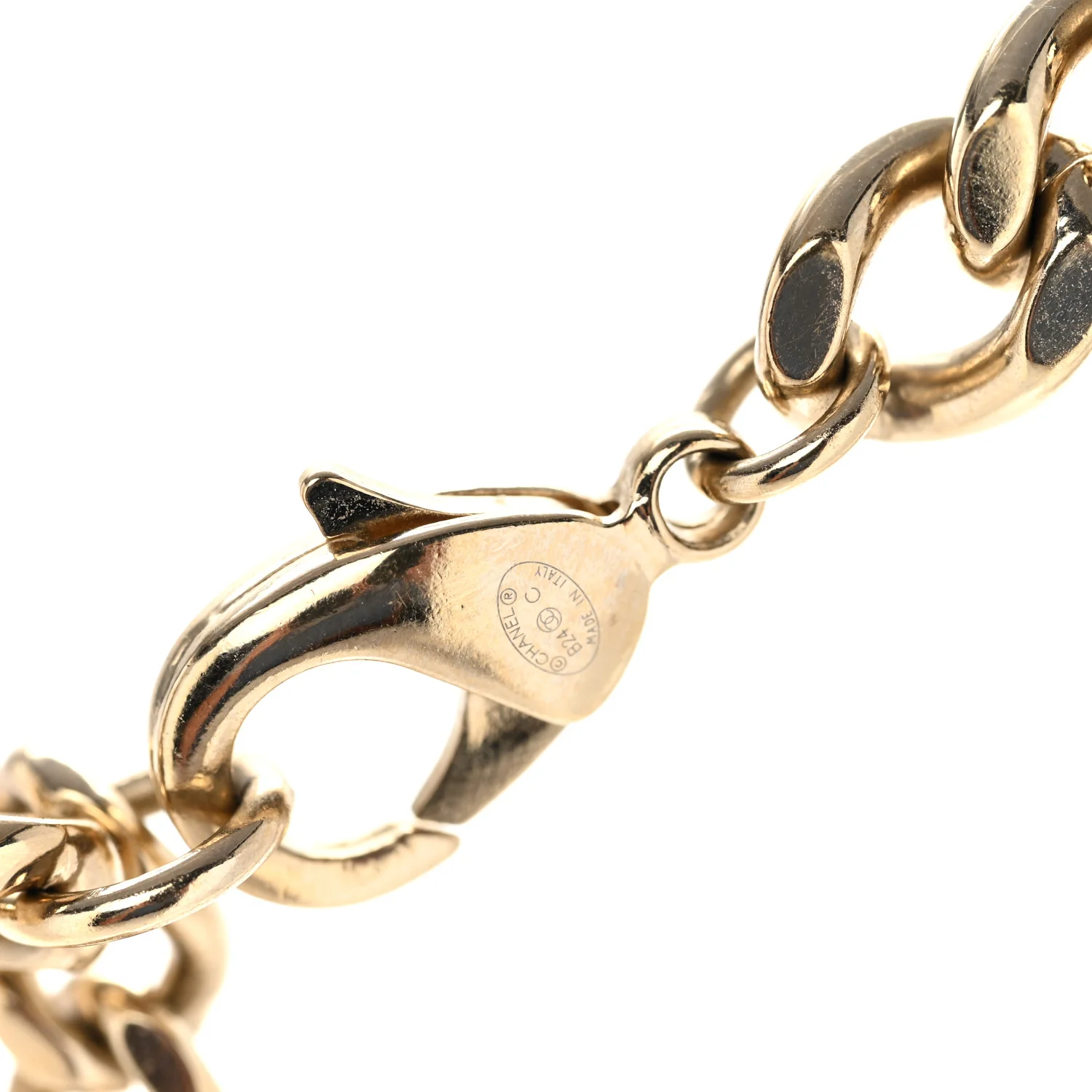Metal Enamel Chain CC Necklace Gold Multicolor - Image 5