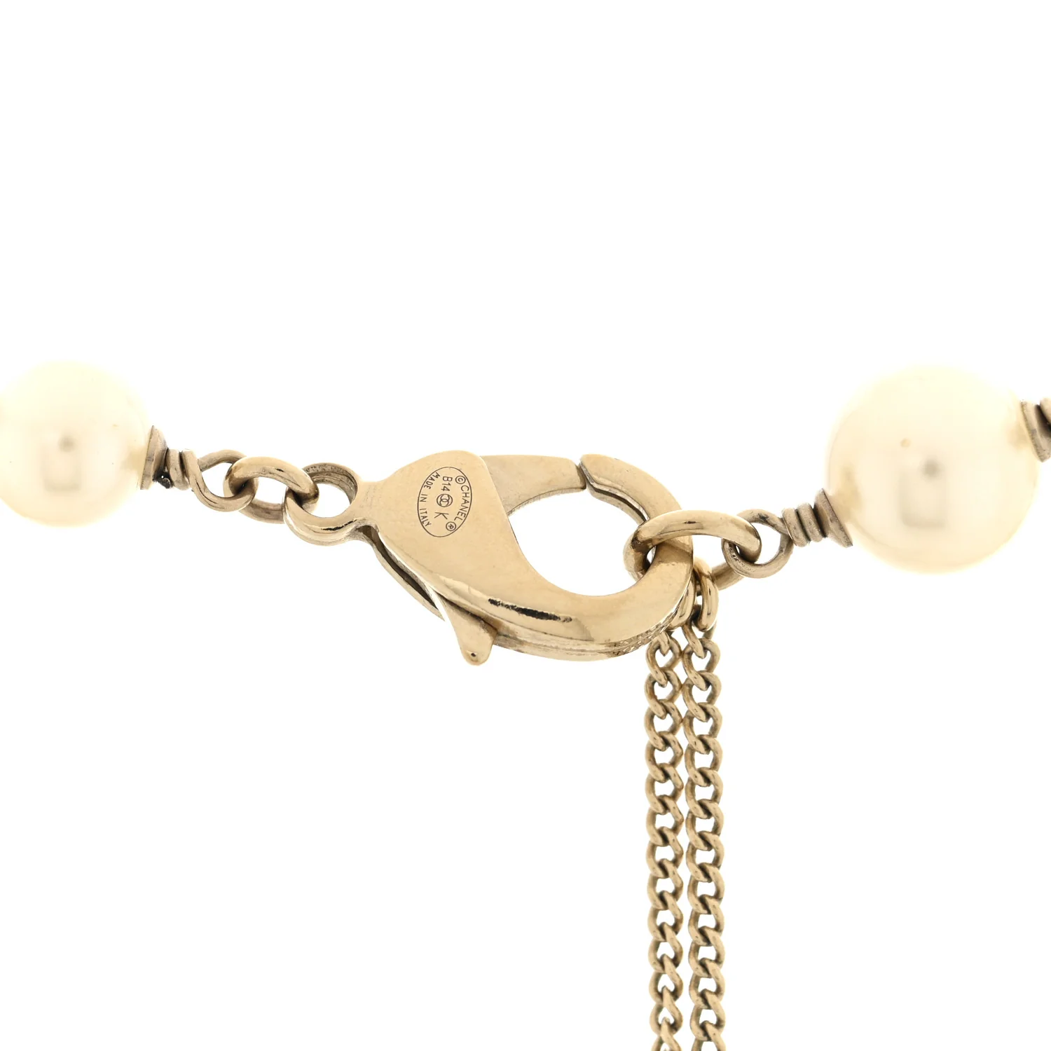 Metal Pearl Resin CC Pendant Necklace Gold Multicolor - Image 4