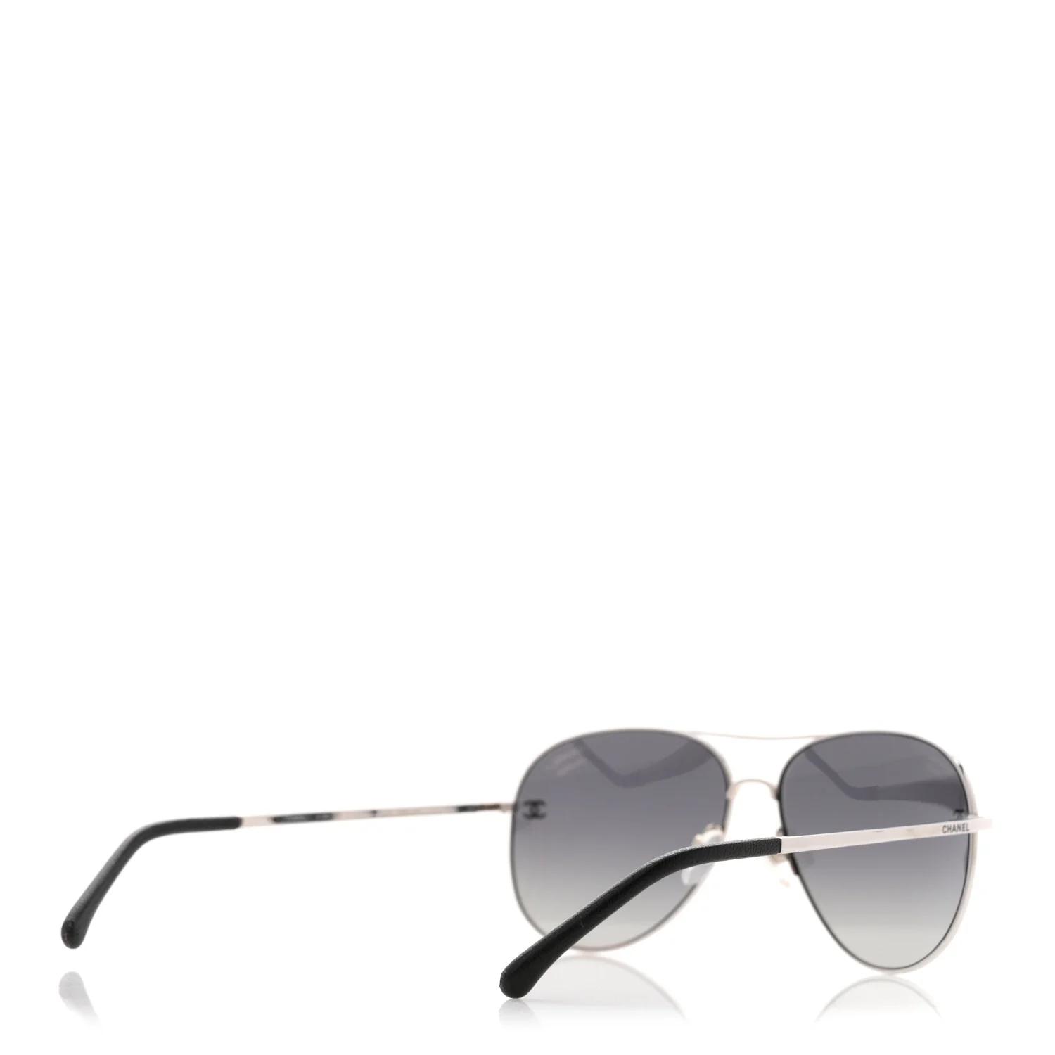 Metal Polarized CC Aviator Sunglasses 4189-T-Q Silver - Image 4