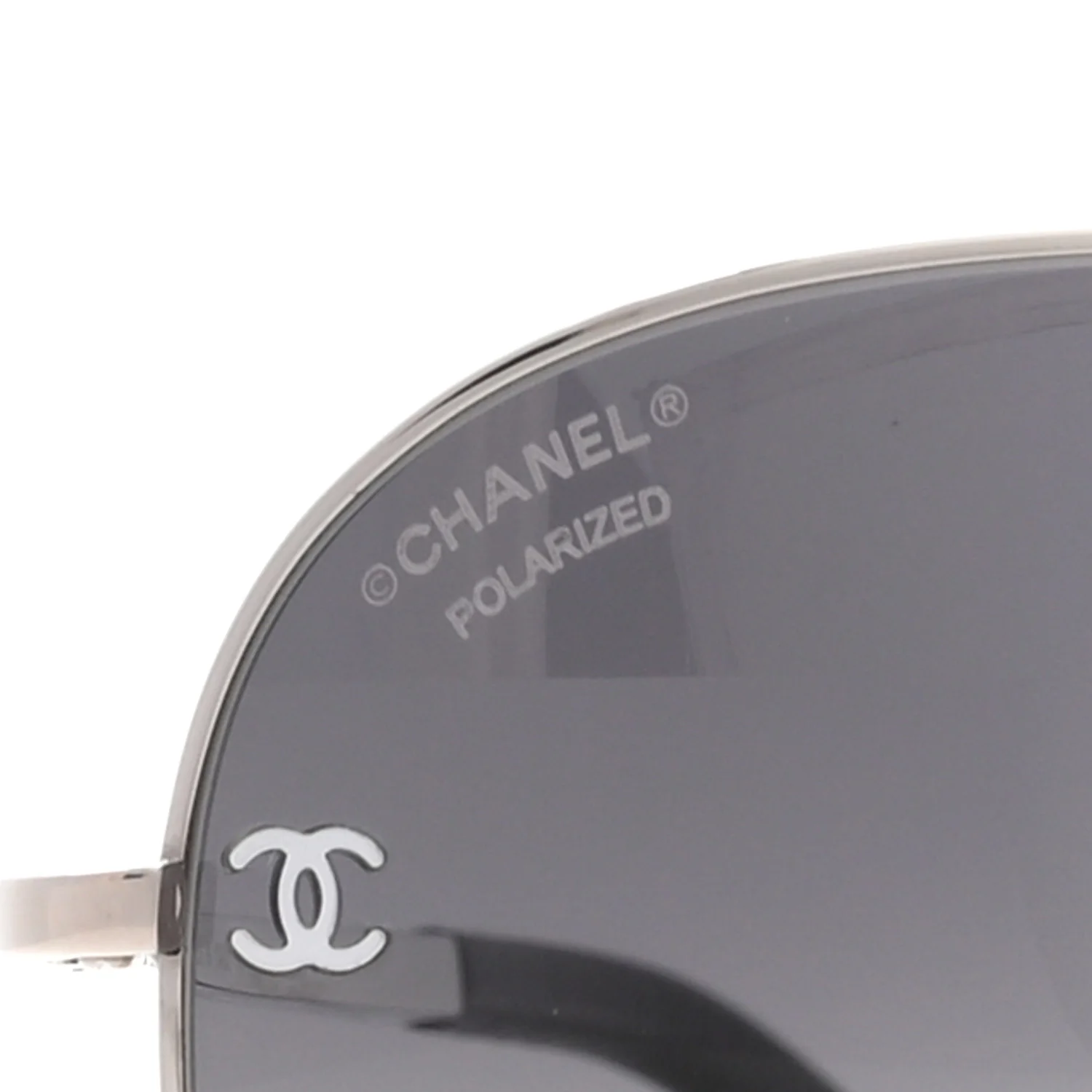 Metal Polarized CC Aviator Sunglasses 4189-T-Q Silver - Image 7