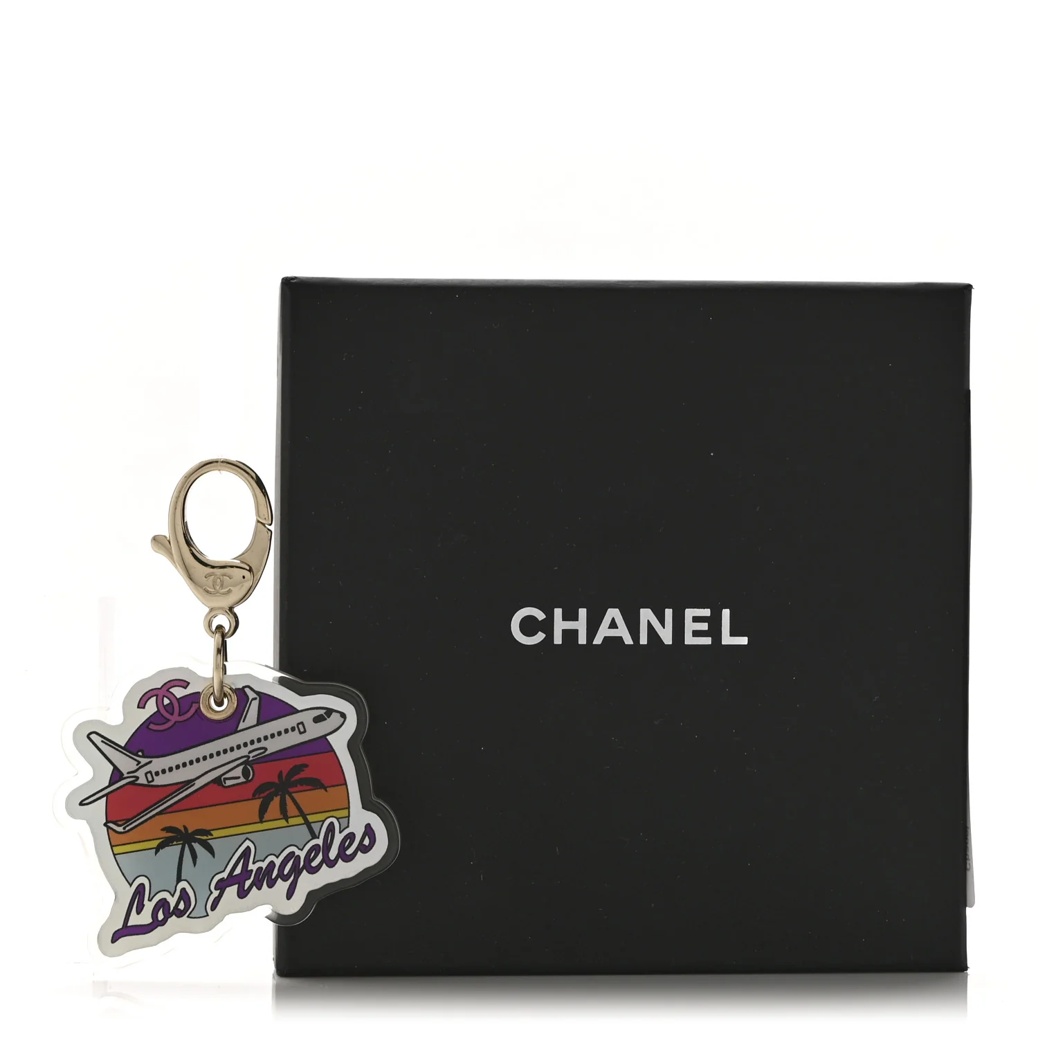 Metal Resin Los Angeles Bag Charm Gold Multicolor - Image 3