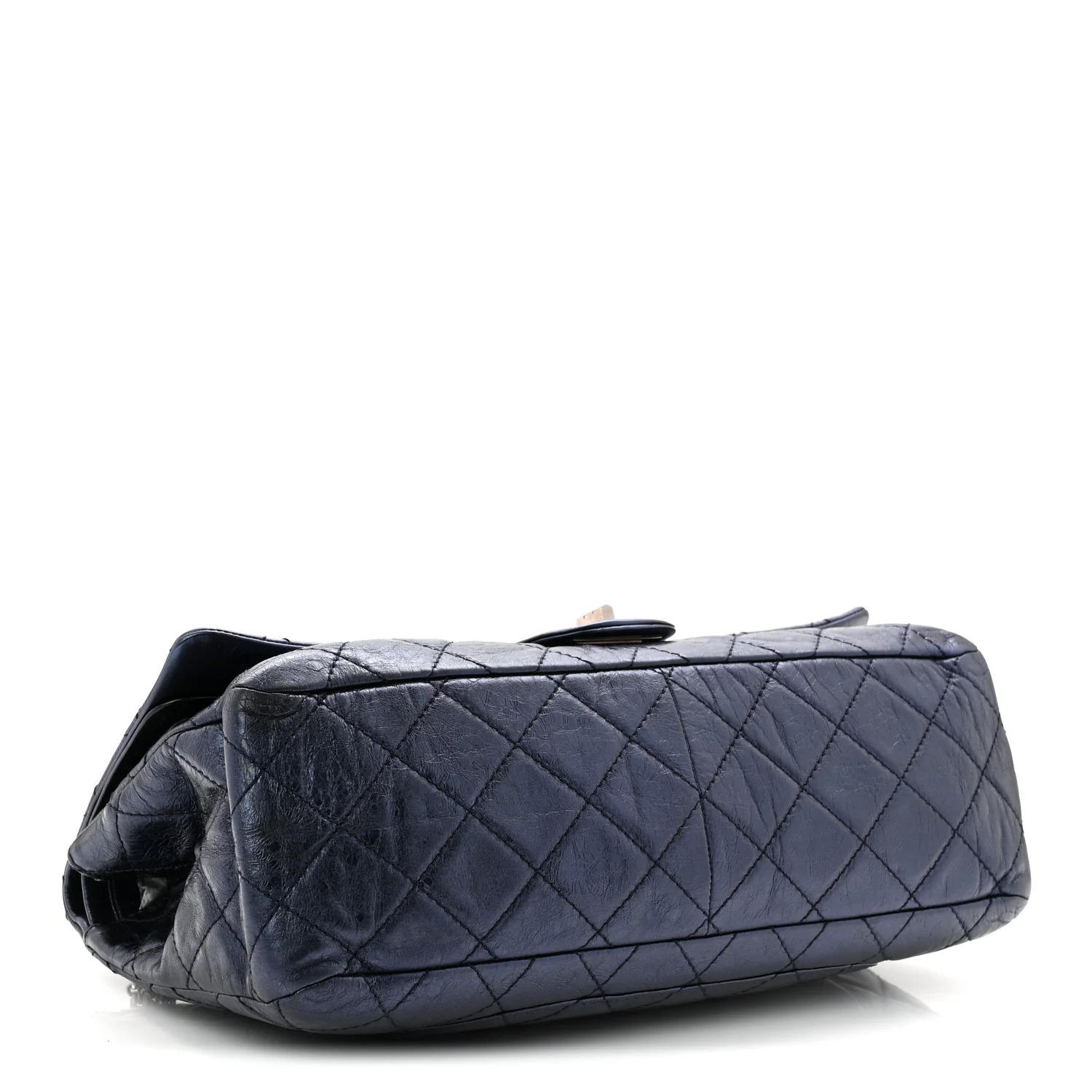 Metallic Aged Calfskin Quilted 2.55 Reissue 228 Flap Blue - Image 4
