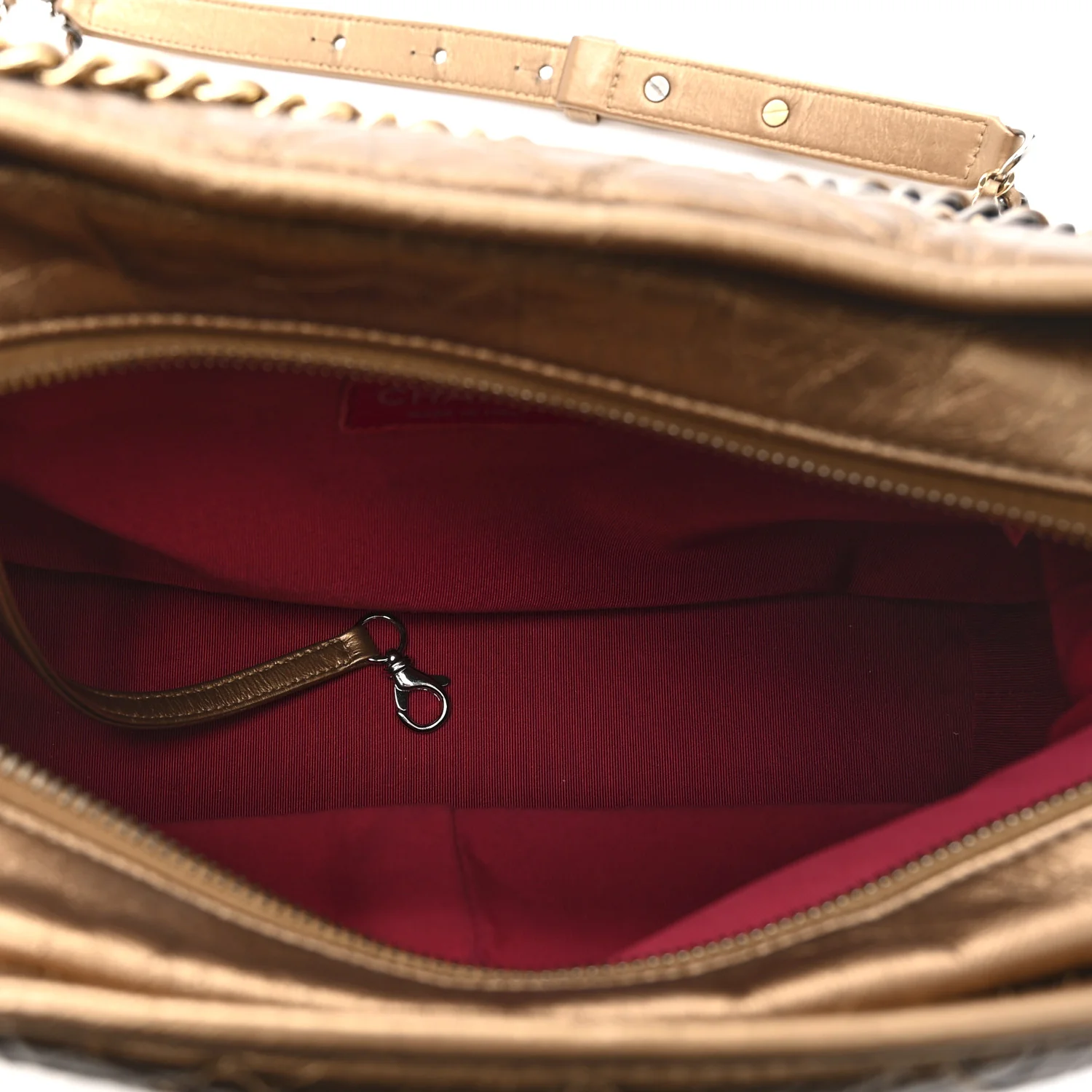 Metallic Aged Calfskin Quilted Medium Gabrielle Bronze - Image 5