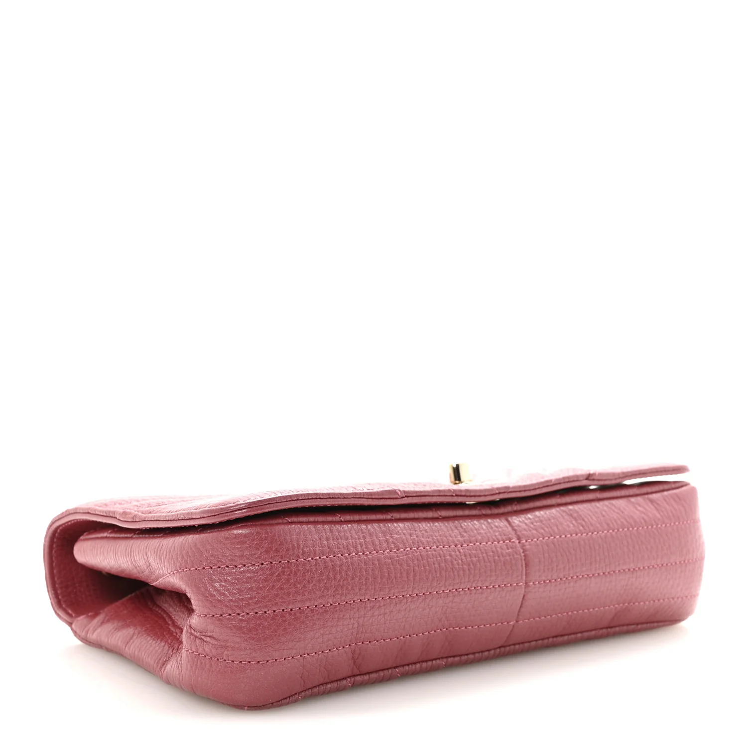 Metallic Calfskin Chevron Quilted Small Statement Flap Pink - Image 4