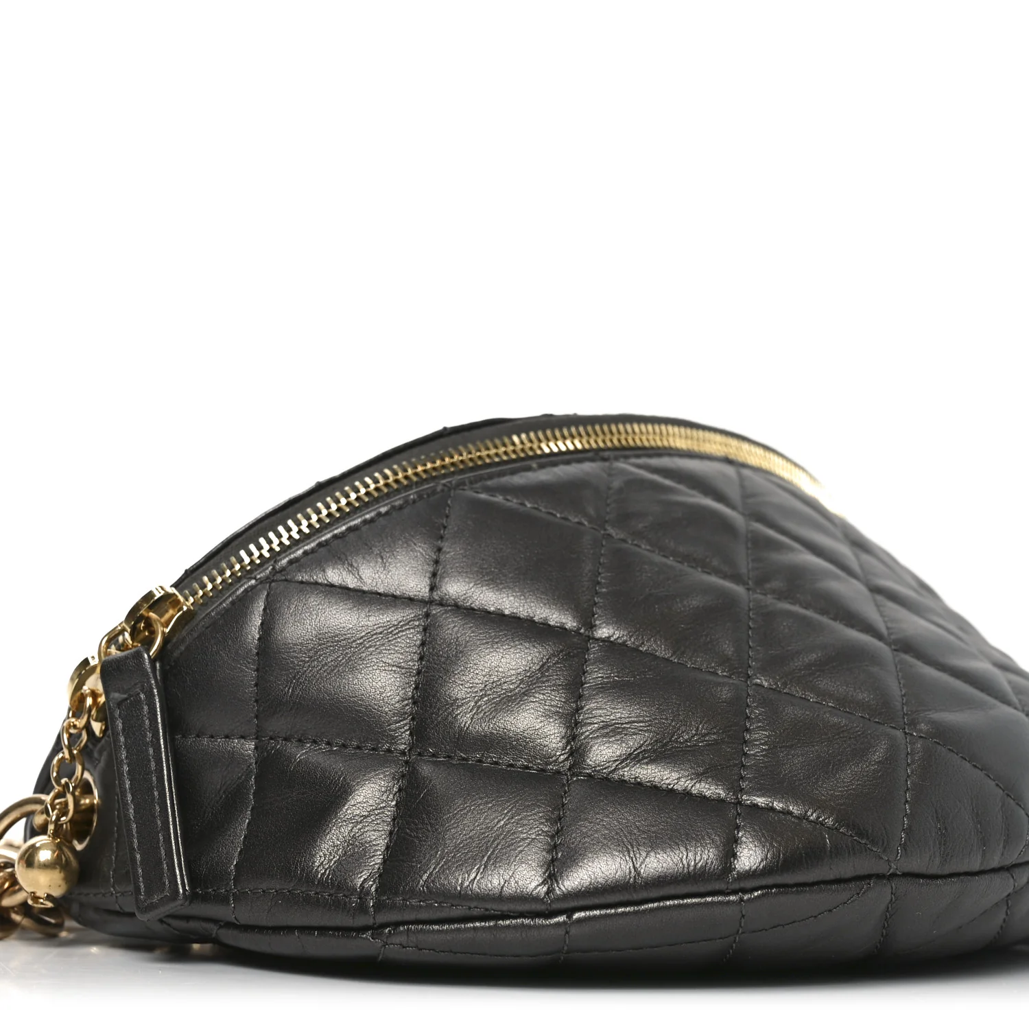 Metallic Calfskin Pearl Quilted CC Belt Bag Ruthenium - Image 9