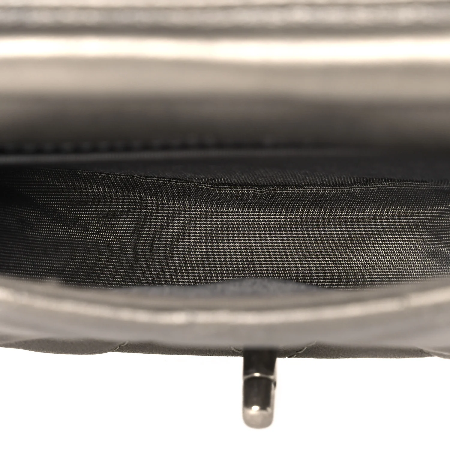 Metallic Calfskin Quilted Mini Coco Mail Clutch Ruthenium - Image 4