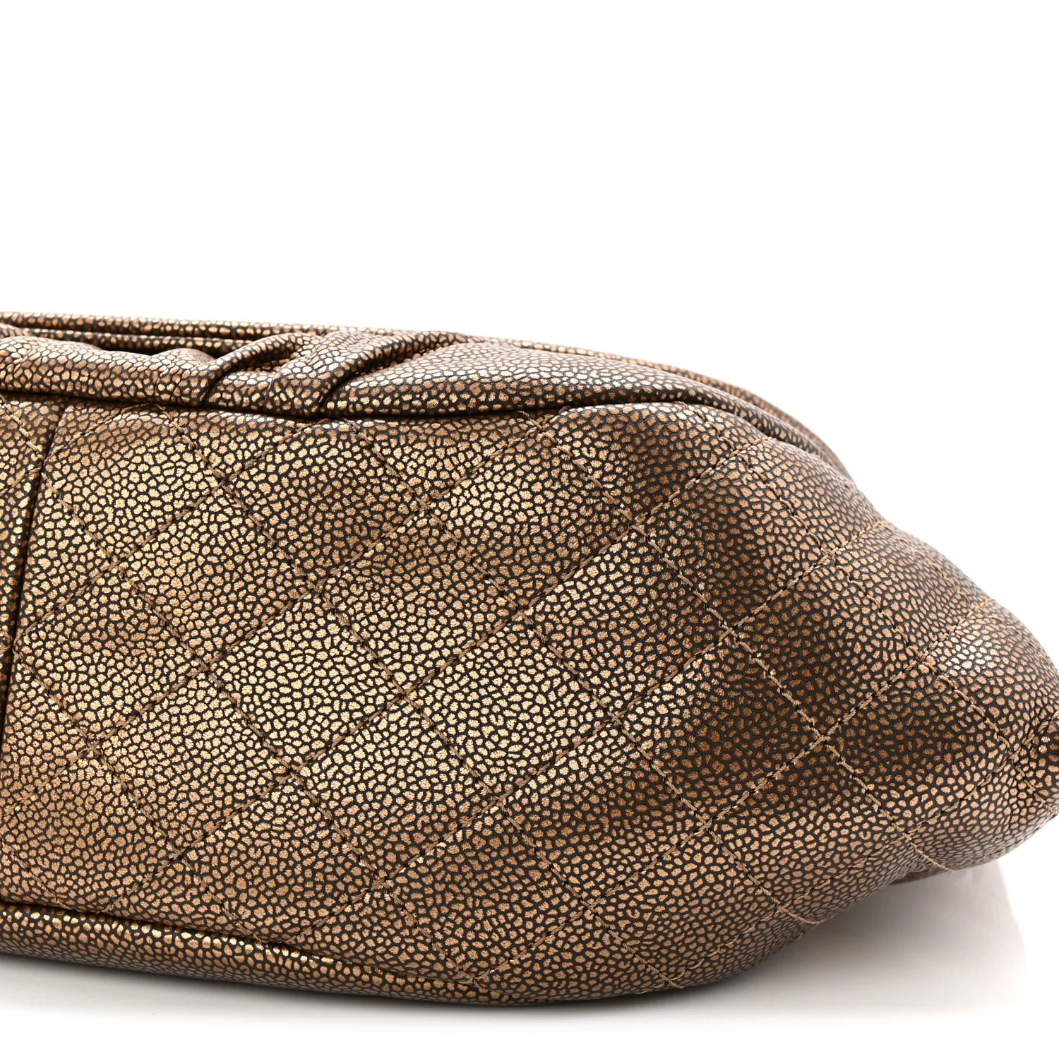 Metallic Caviar Half Moon Large Flap Bronze - Image 10
