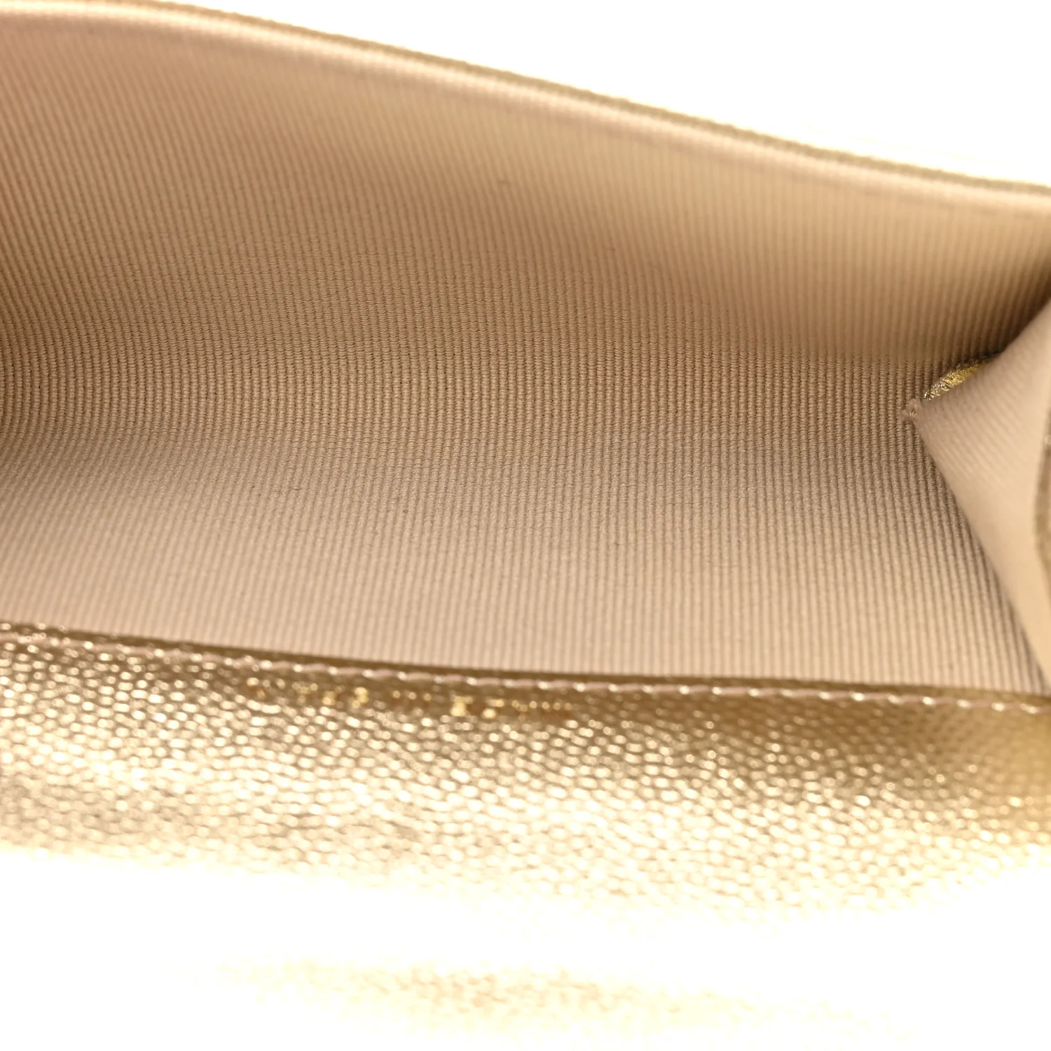 Metallic Caviar Quilted CC Flap Card Holder Gold - Image 5