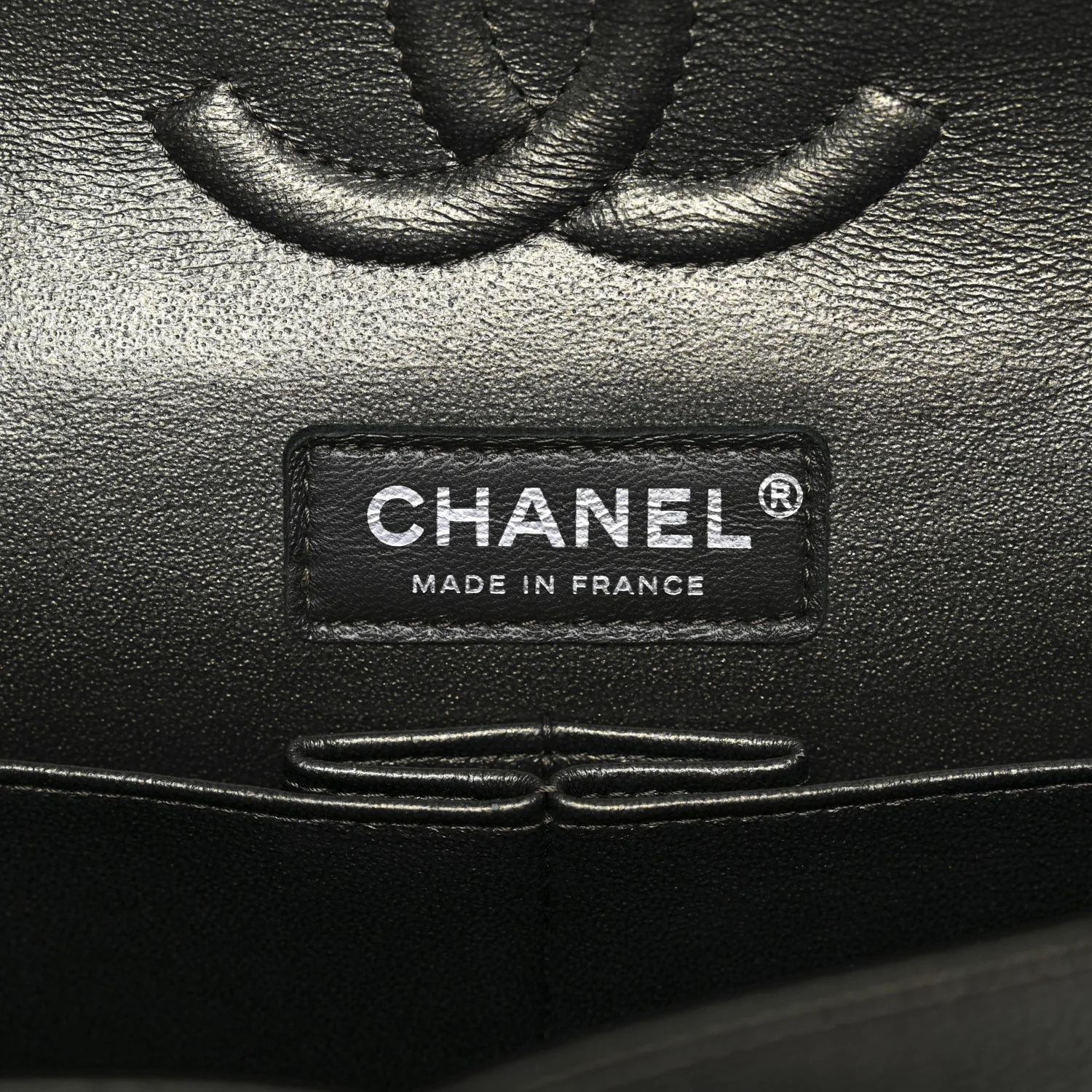 Metallic Caviar Quilted Medium Double Flap Dark Charcoal - Image 6