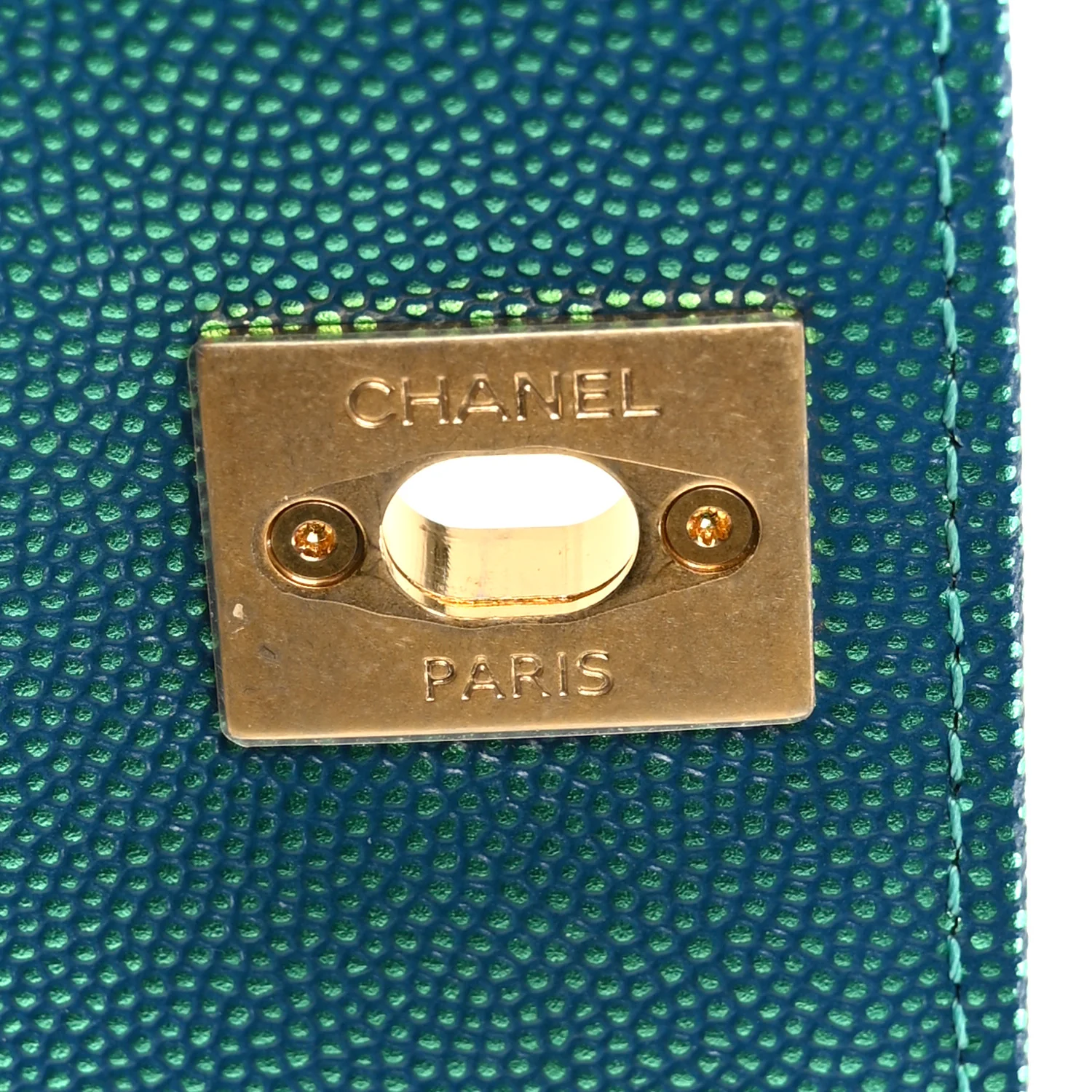 Metallic Caviar Quilted Mini Coco Handle Flap Blue - Image 7
