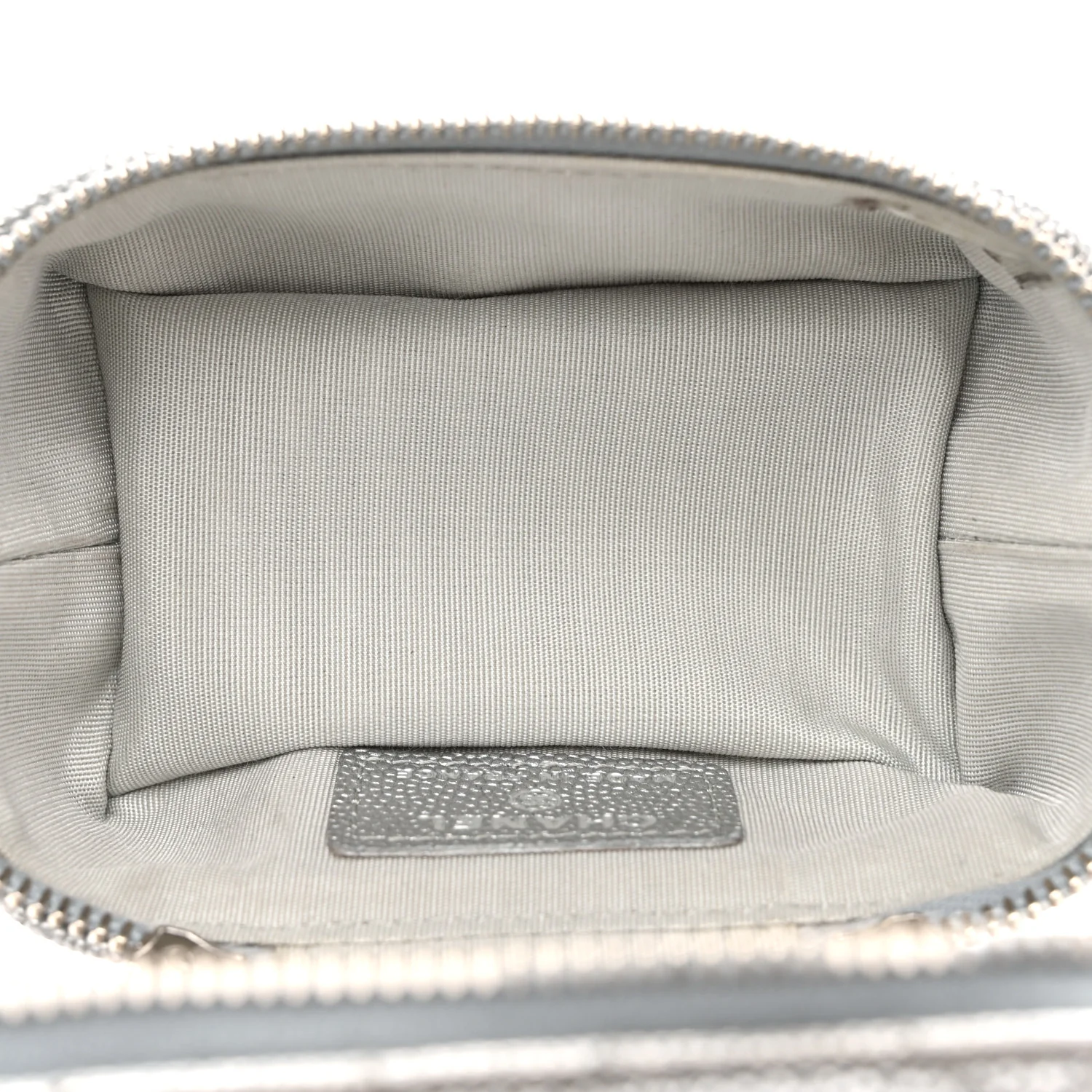 Metallic Caviar Quilted Mini Top Handle Vanity With Chain Silver - Image 5