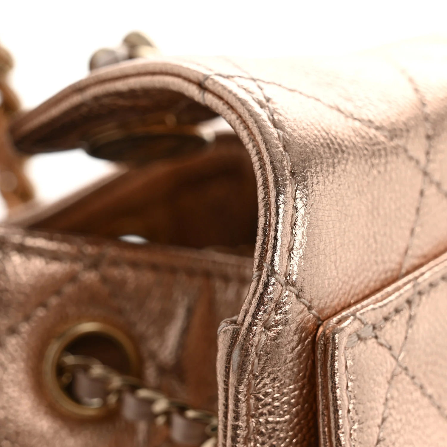 Metallic Caviar Quilted Small Chanel 25 Handbag Copper - Image 11