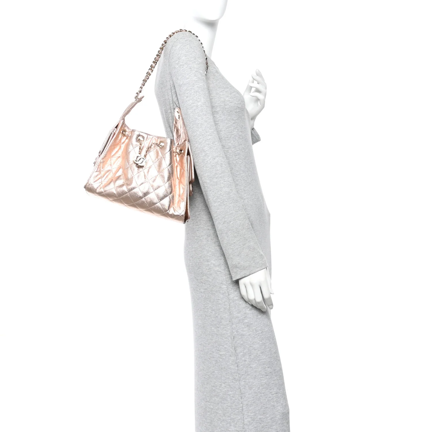 Metallic Caviar Quilted Small Chanel 25 Handbag Copper - Image 2