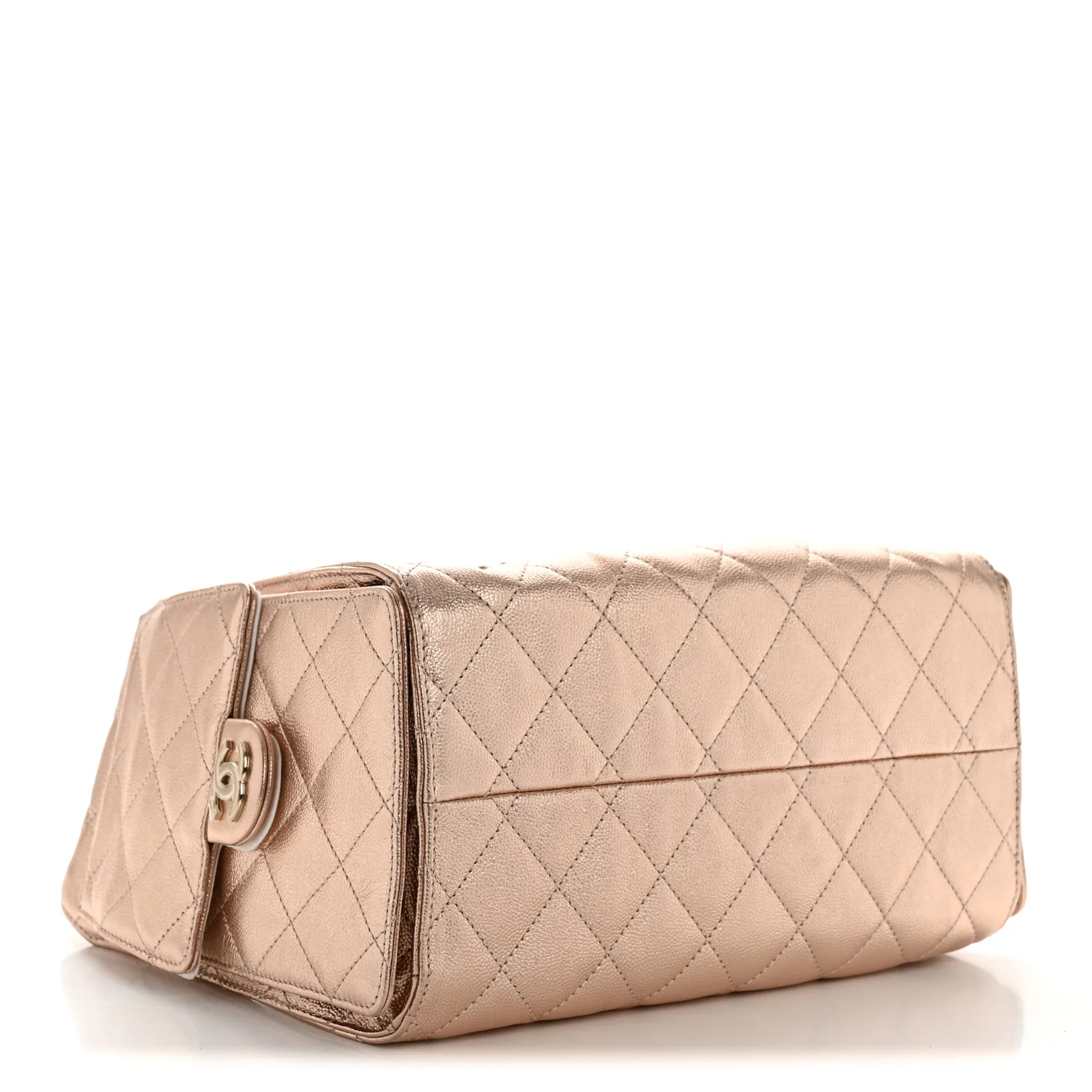 Metallic Caviar Quilted Small Chanel 25 Handbag Copper - Image 4