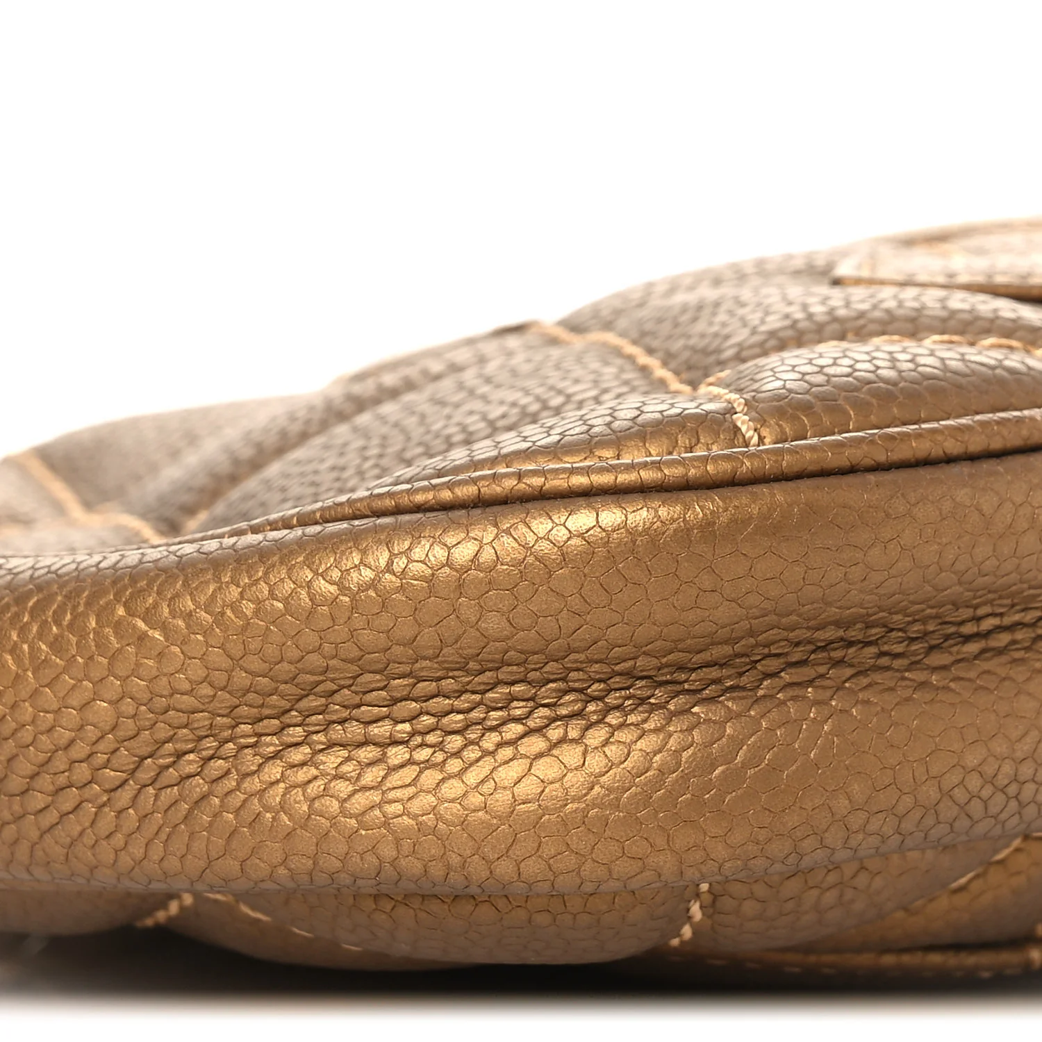 Metallic Caviar Quilted Timeless CC Shoulder Bag Gold - Image 9