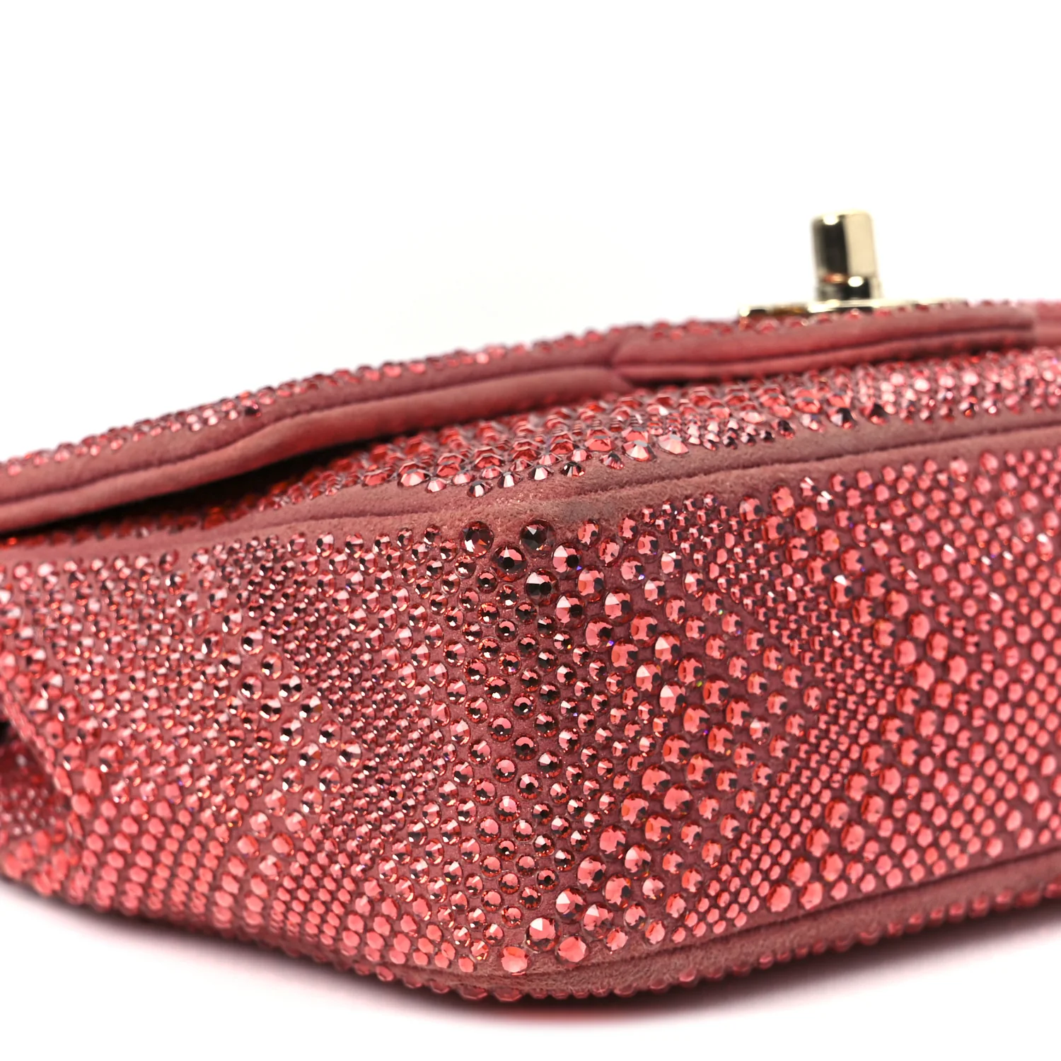 Metallic Goatskin Strass Small Flap Bag Pink - Image 10