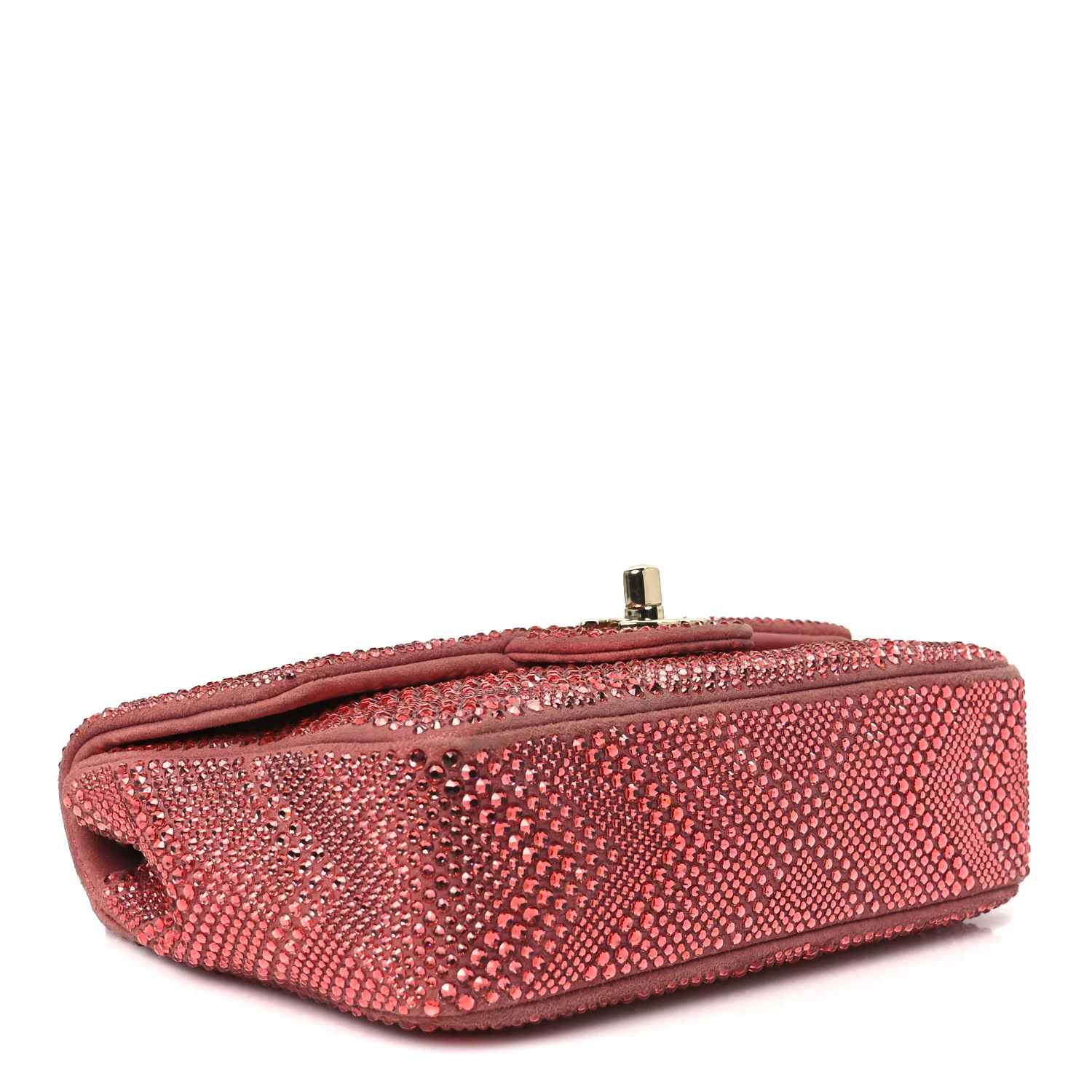 Metallic Goatskin Strass Small Flap Bag Pink - Image 4