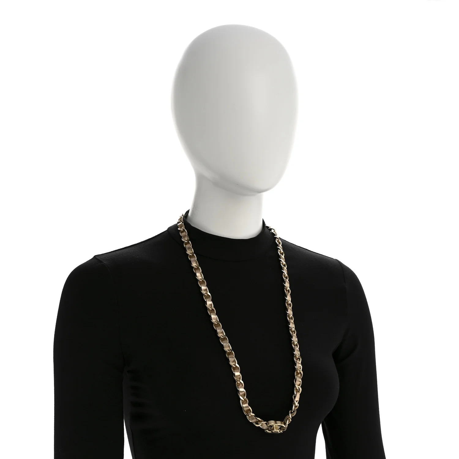 Metallic Lambskin CC Turnlock Necklace Gold - Image 2