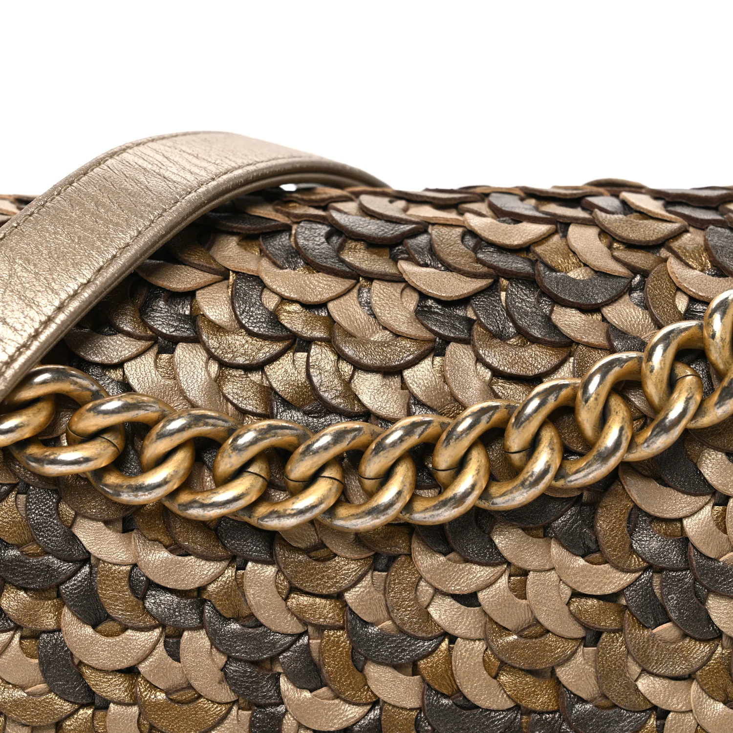 Metallic Lambskin Medium Scaled Boy Flap Gold - Image 8