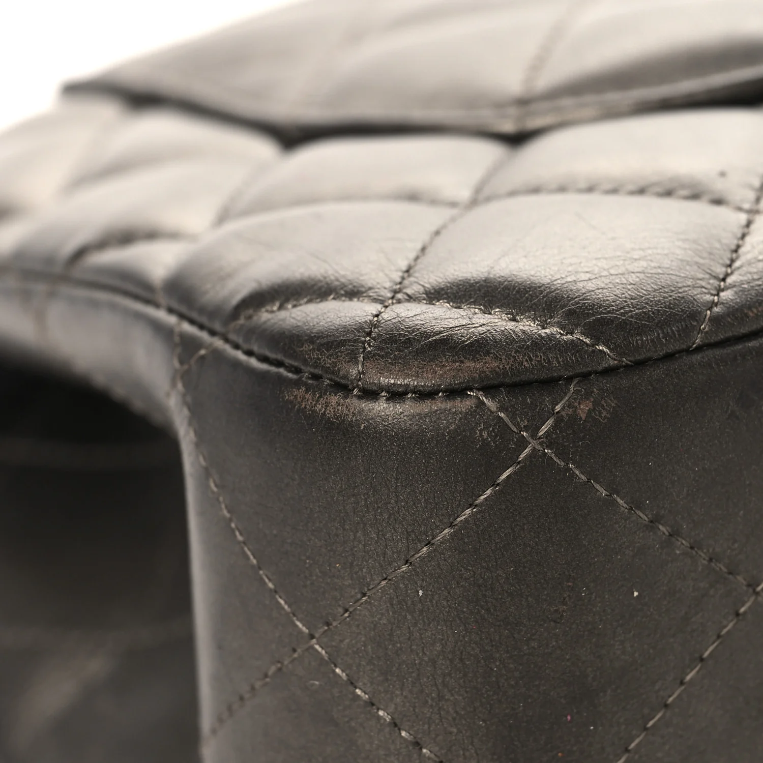 Metallic Lambskin Quilted Jumbo Double Flap Pewter - Image 11