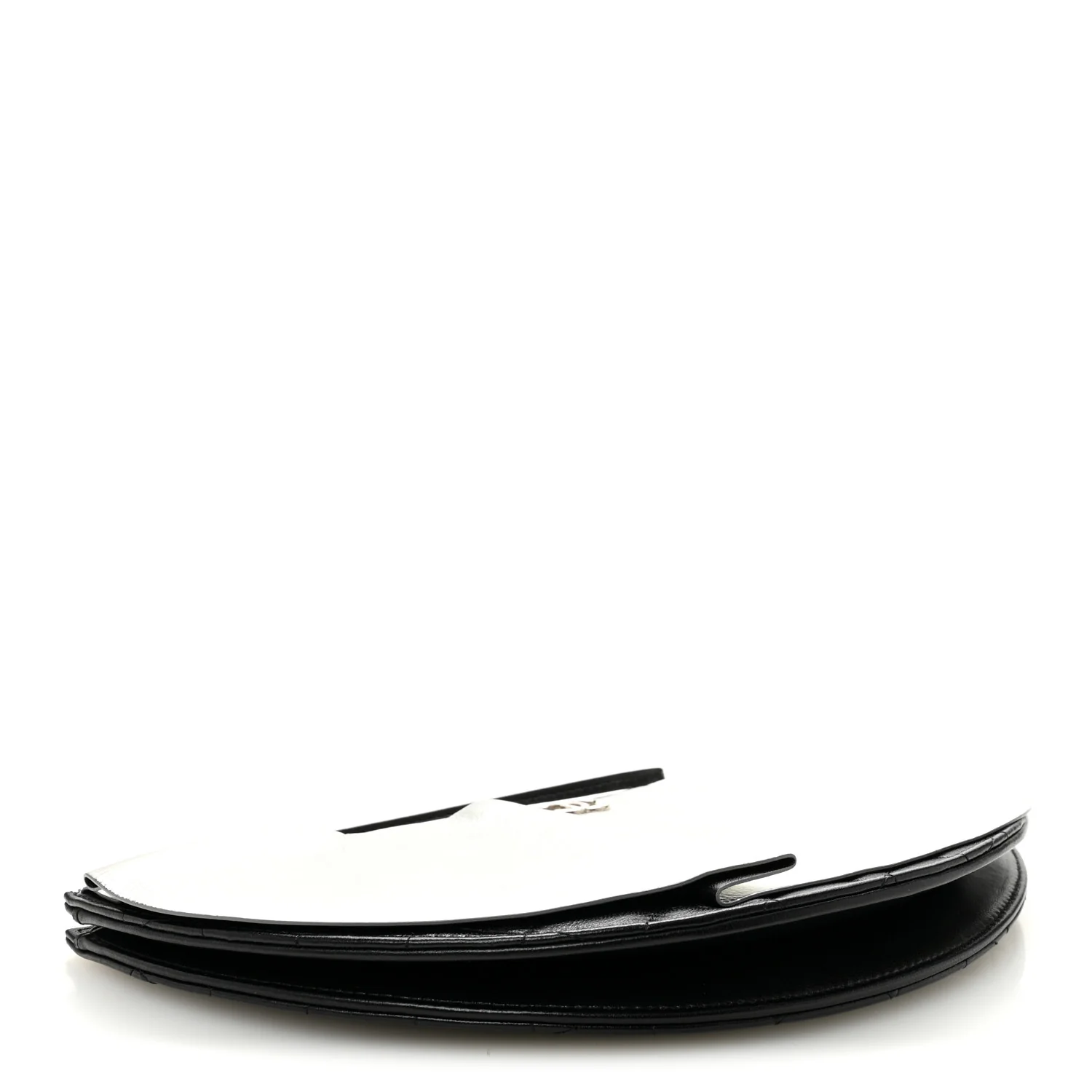 Metallic Lambskin Wave Clutch Black Silver - Image 4