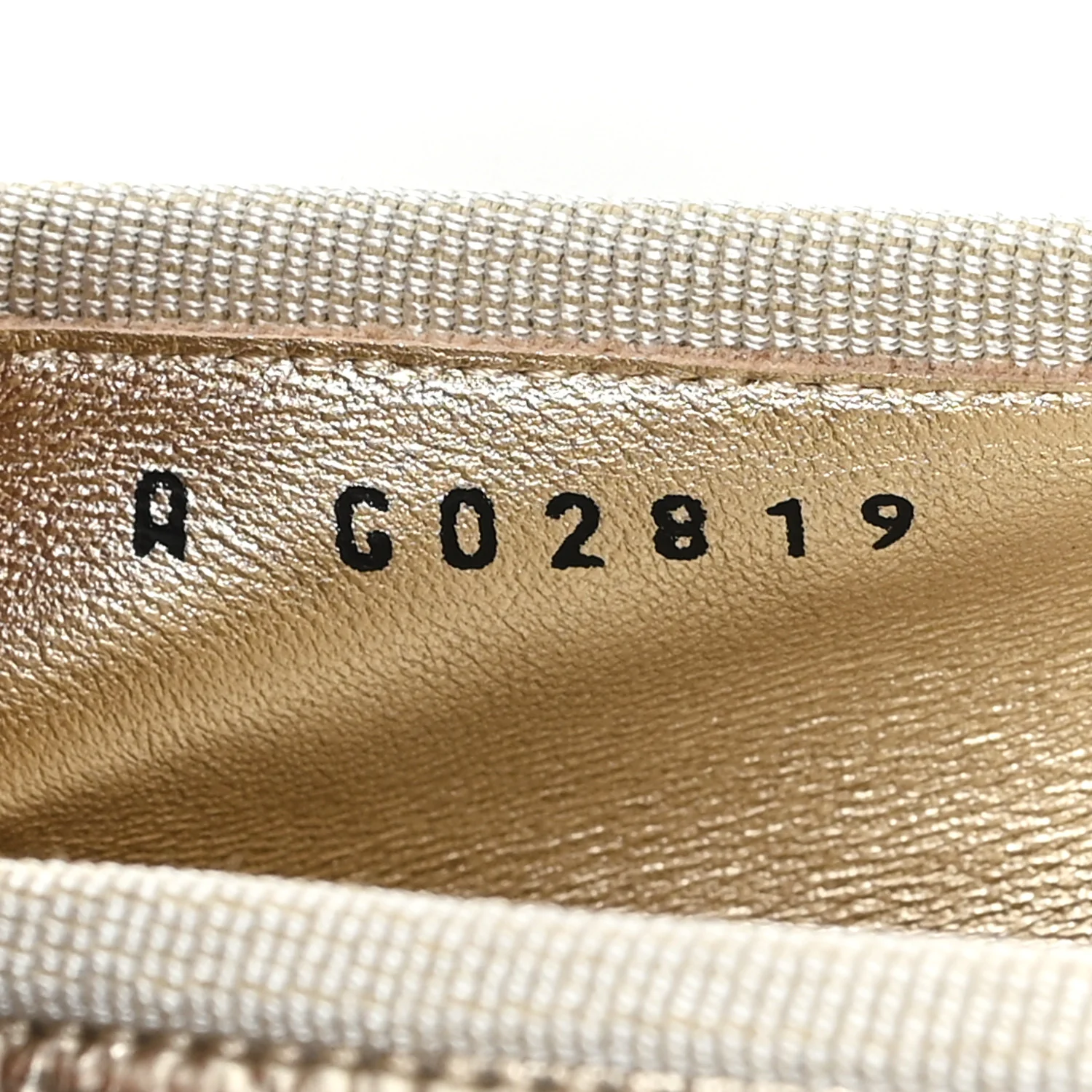 Metallic Laminated Lambskin Grosgrain CC Cap Toe Ballerina Flats 39 Light Gold Black - Image 9