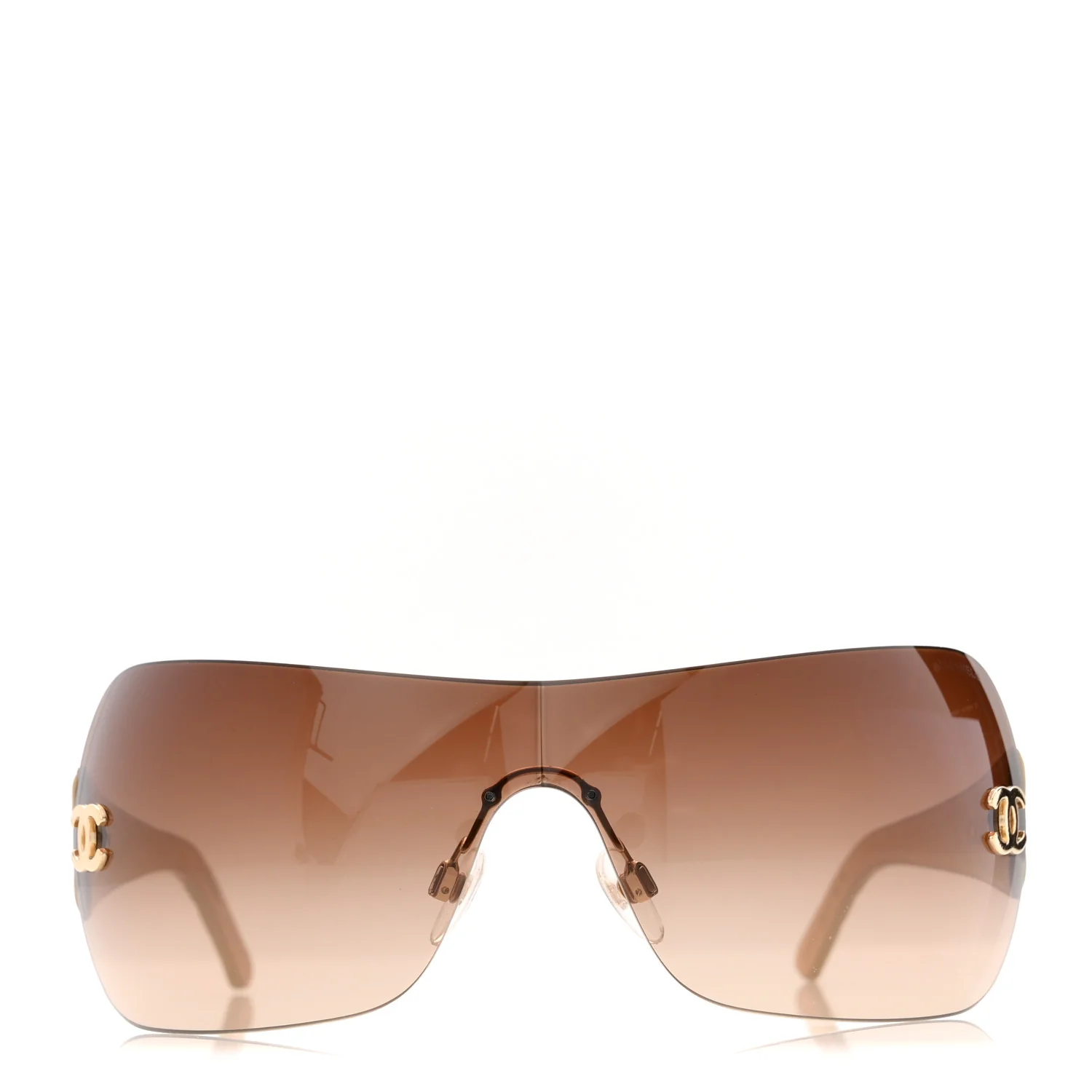 Metallic Quilted CC Sunglasses 4157-Q Beige - Image 2