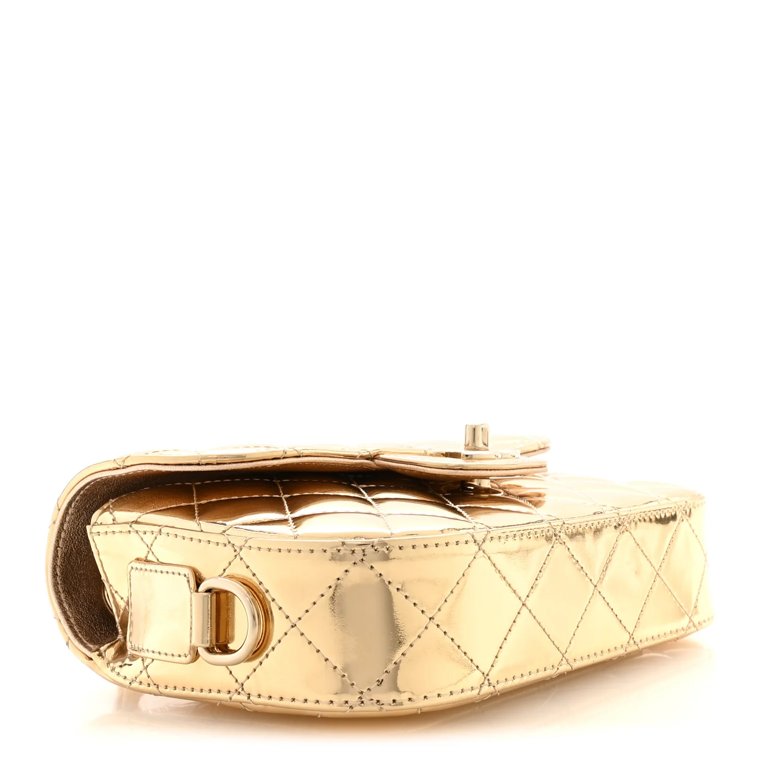 Mirror Calfskin Metallic Calfskin Quilted Hollywood Boulevard Mini Flap Gold - Image 3