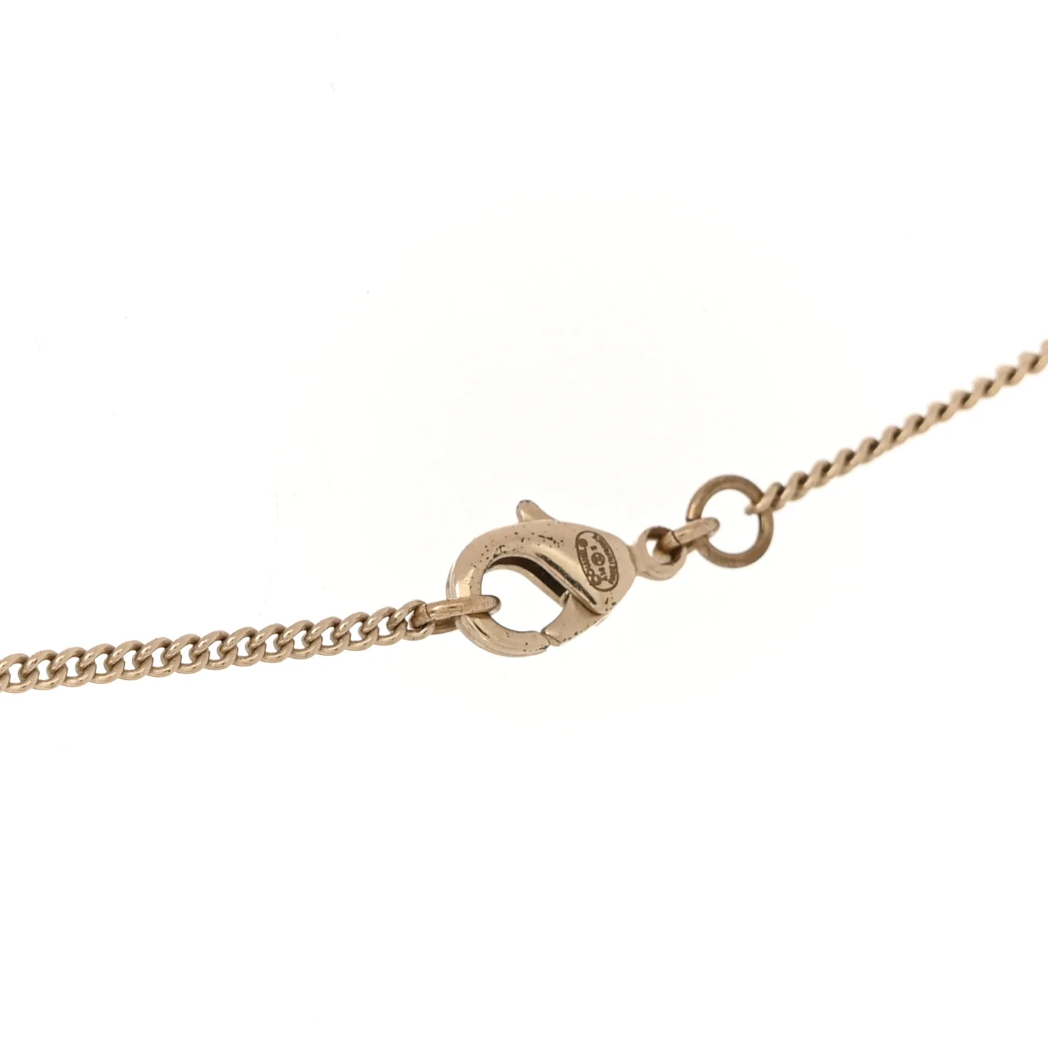 Mirror Twisted CC Pendant Necklace Gold Dark Grey - Image 4
