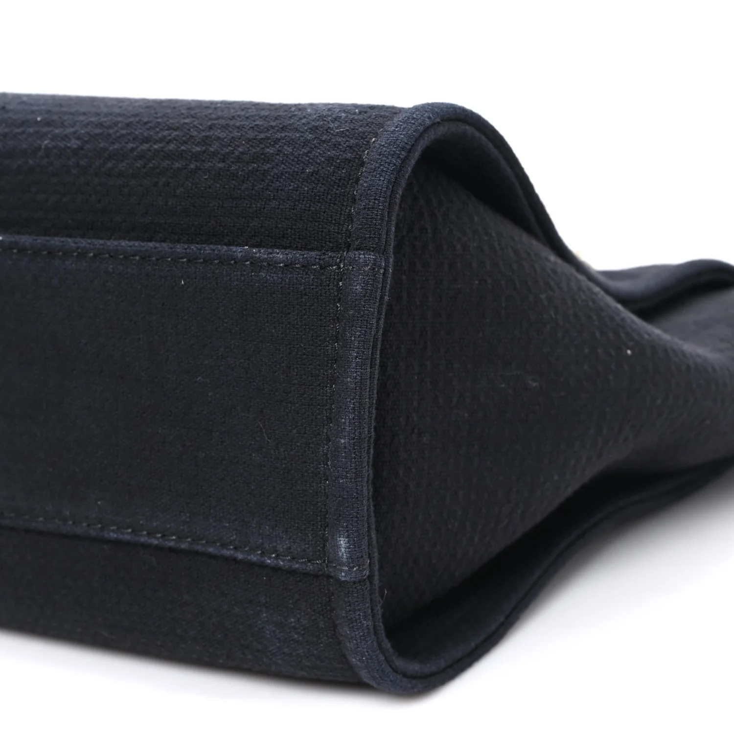 Mixed Fibers Calfskin Small Deauville Tote Black - Image 11