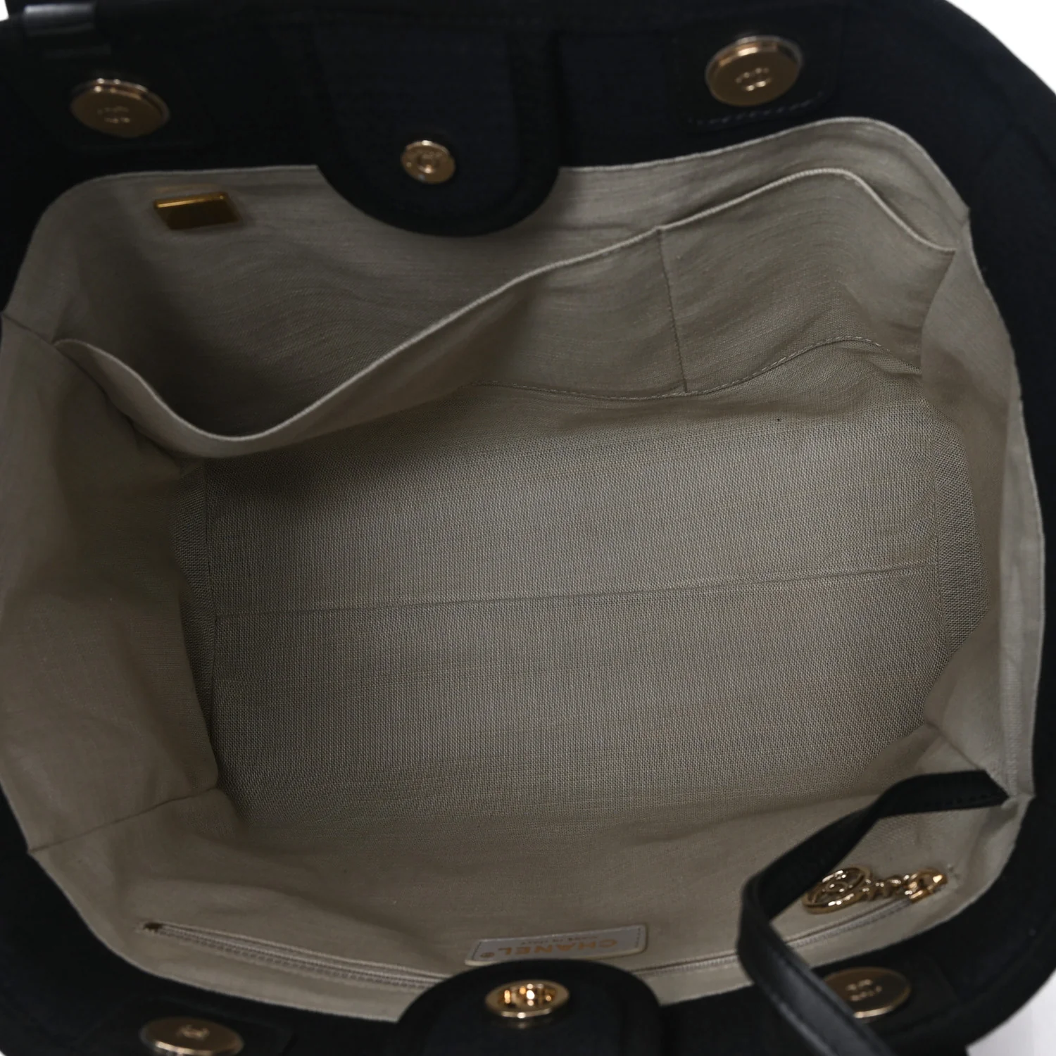 Mixed Fibers Calfskin Small Deauville Tote Black - Image 6