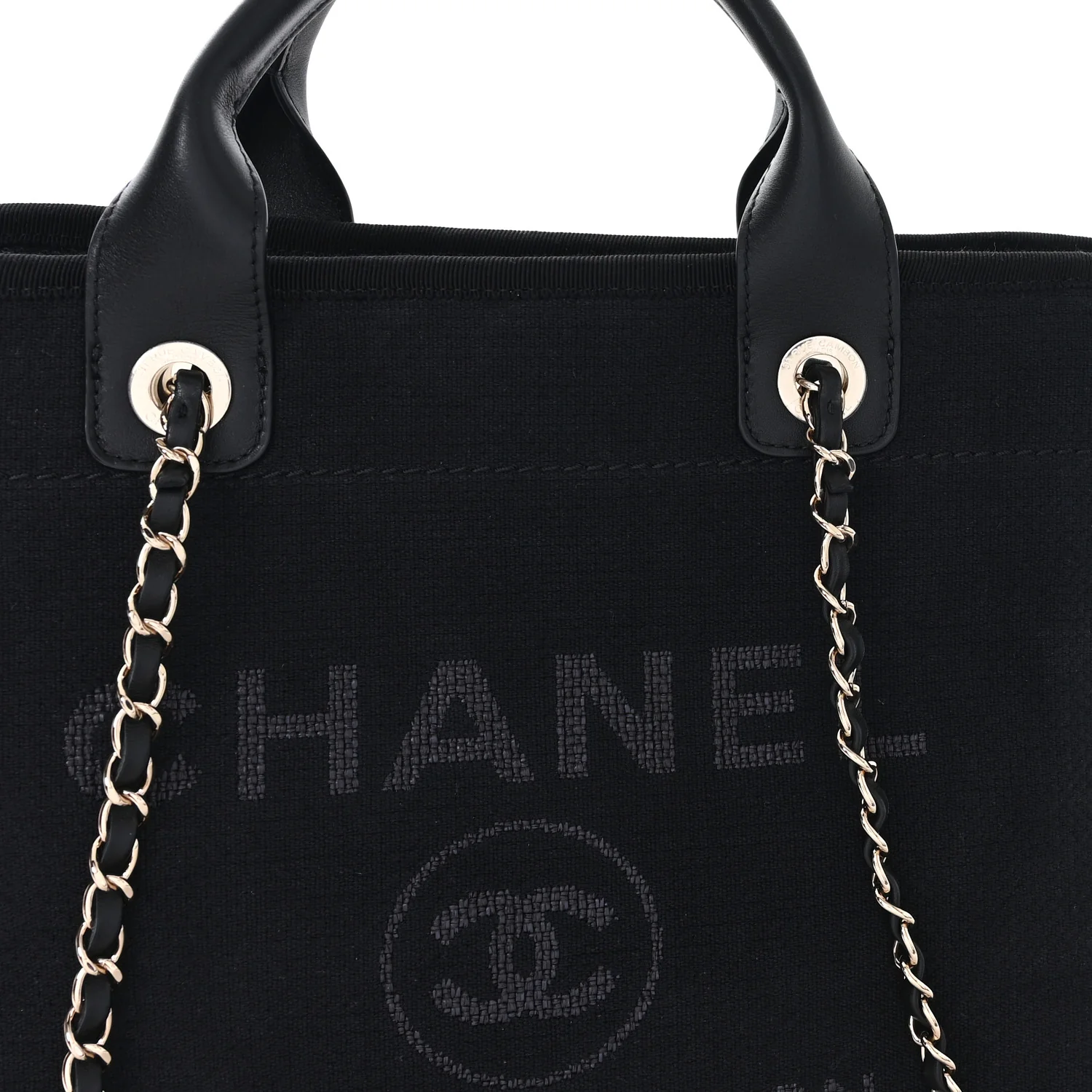 Mixed Fibers Calfskin Small Deauville Tote Black - Image 9