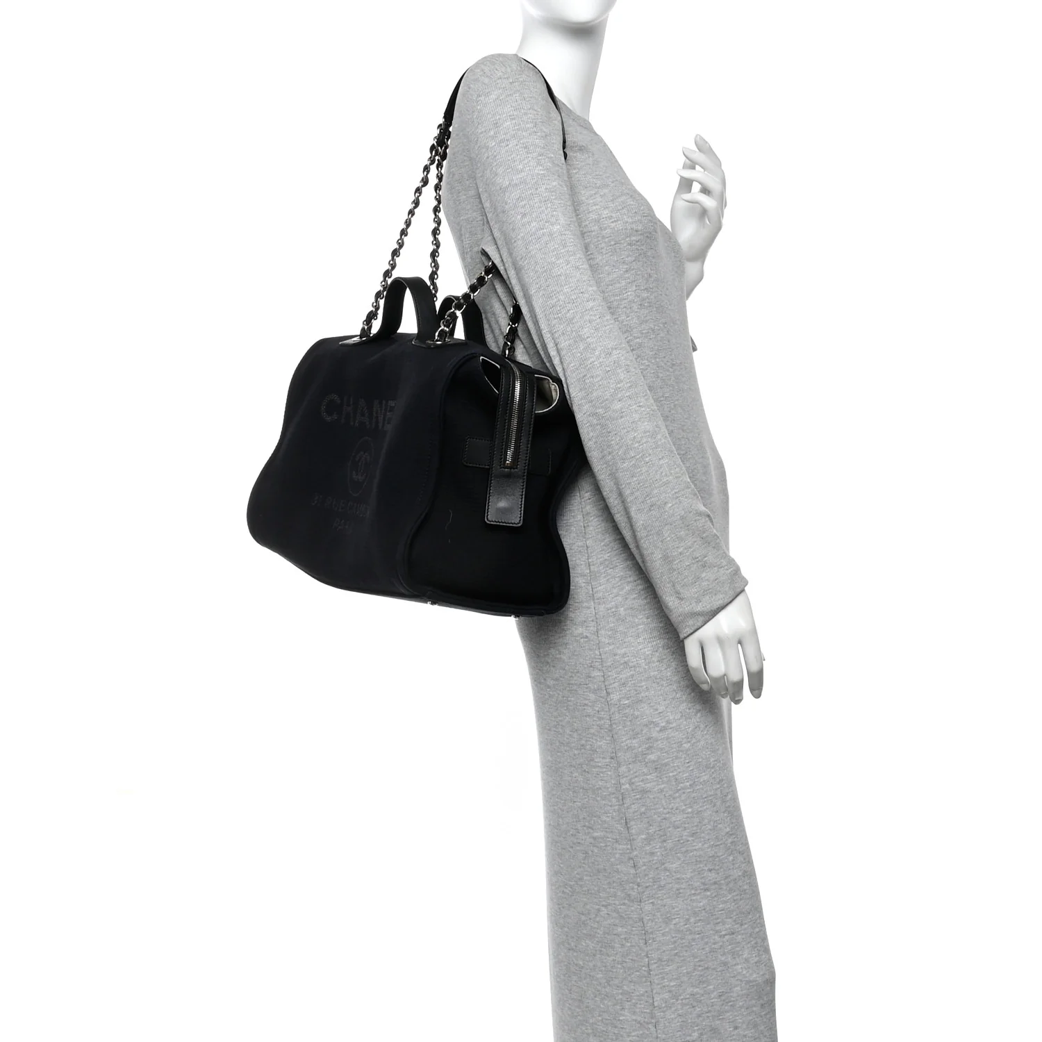 Mixed Fibers Large Deauville Bowling Bag Black - Image 2