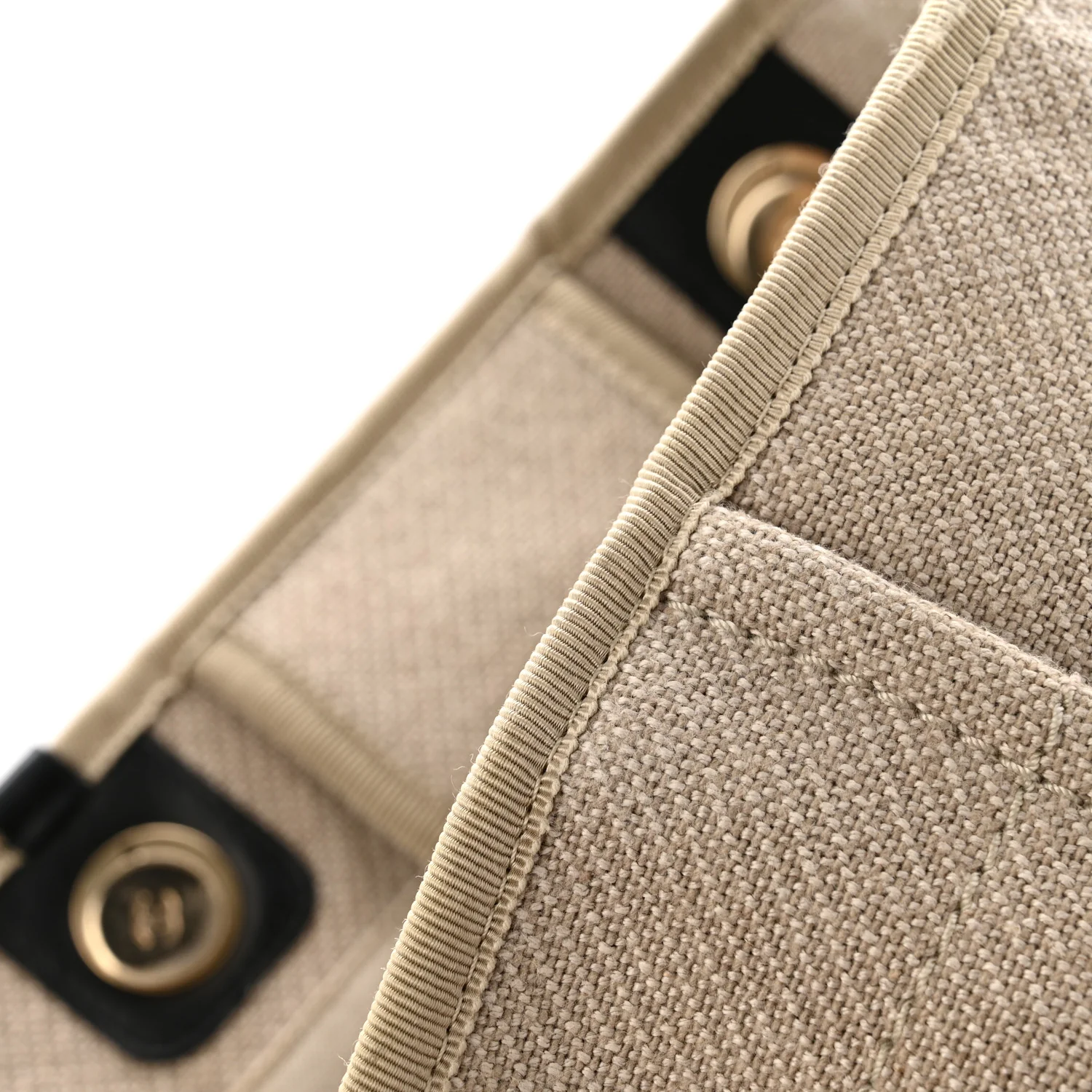 Mixed Fibers Medium Deauville Tote Beige Black - Image 14