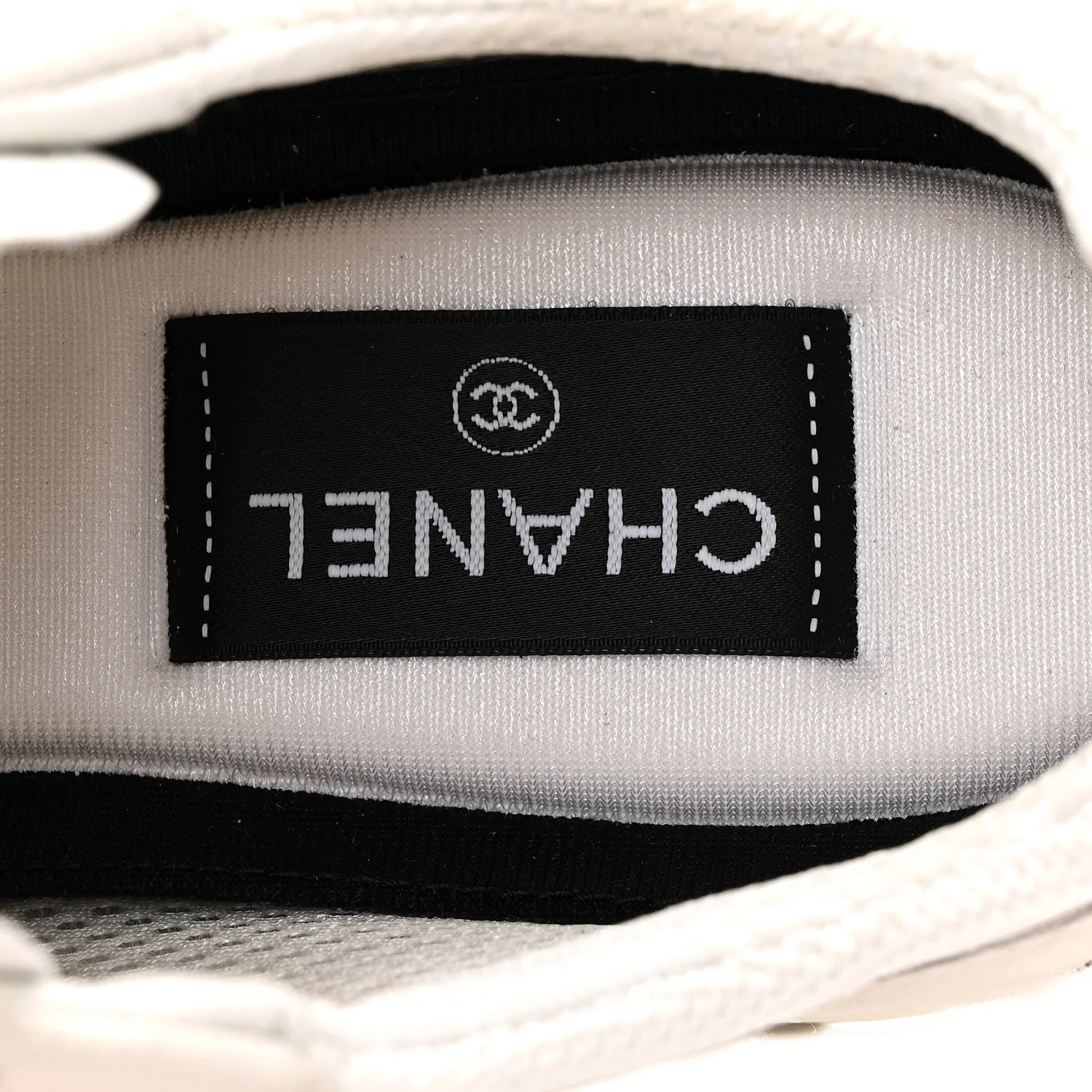 Mixed Fibers Suede Shiny Calfskin Womens CC Sneakers 38.5 White - Image 8