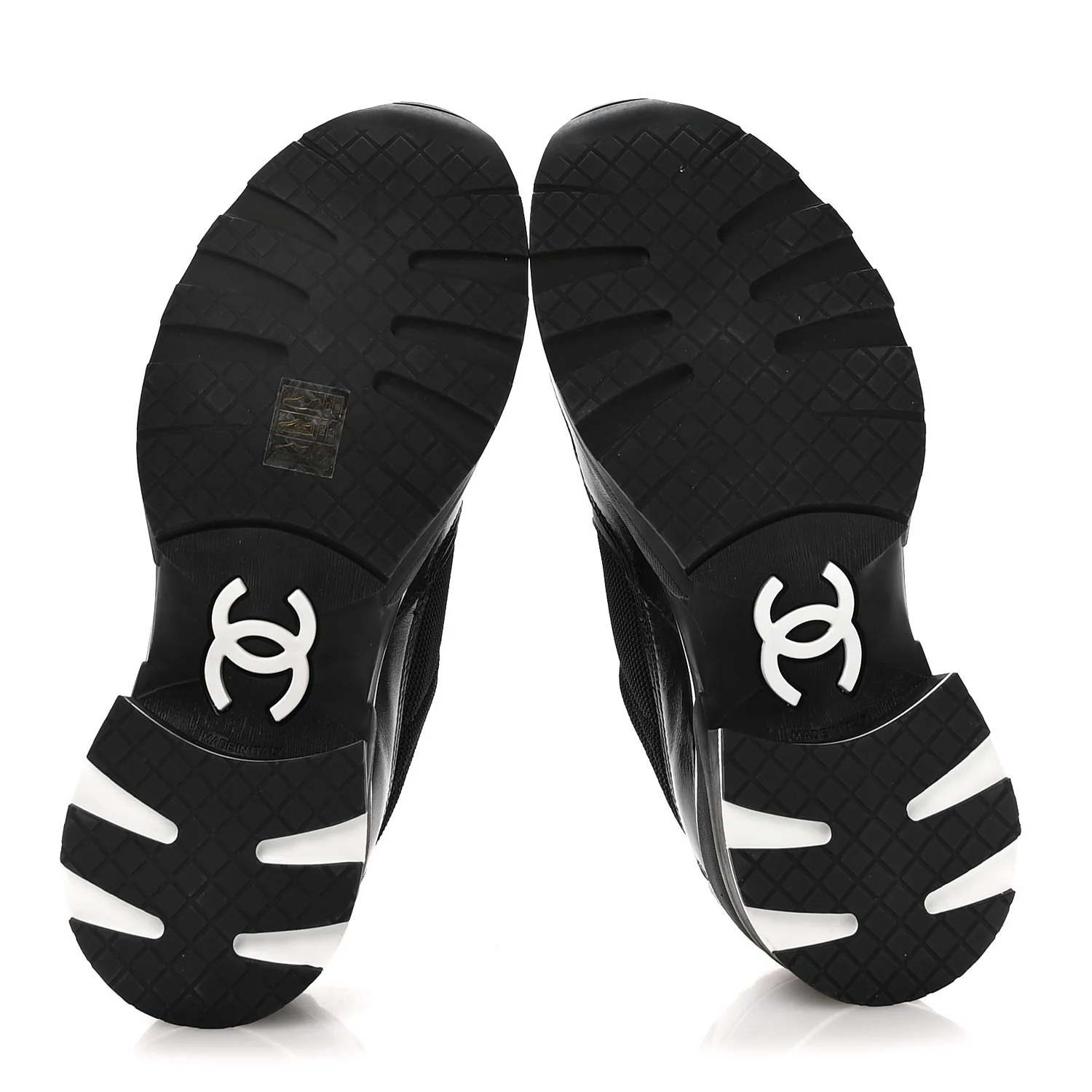 Mixed Fibers Suede Shiny Calfskin Womens CC Sneakers 39.5 Black - Image 6