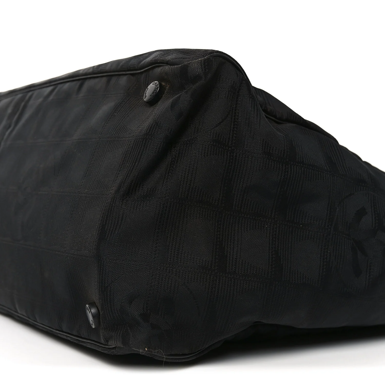 Nylon Large Travel Tote Black - Image 9