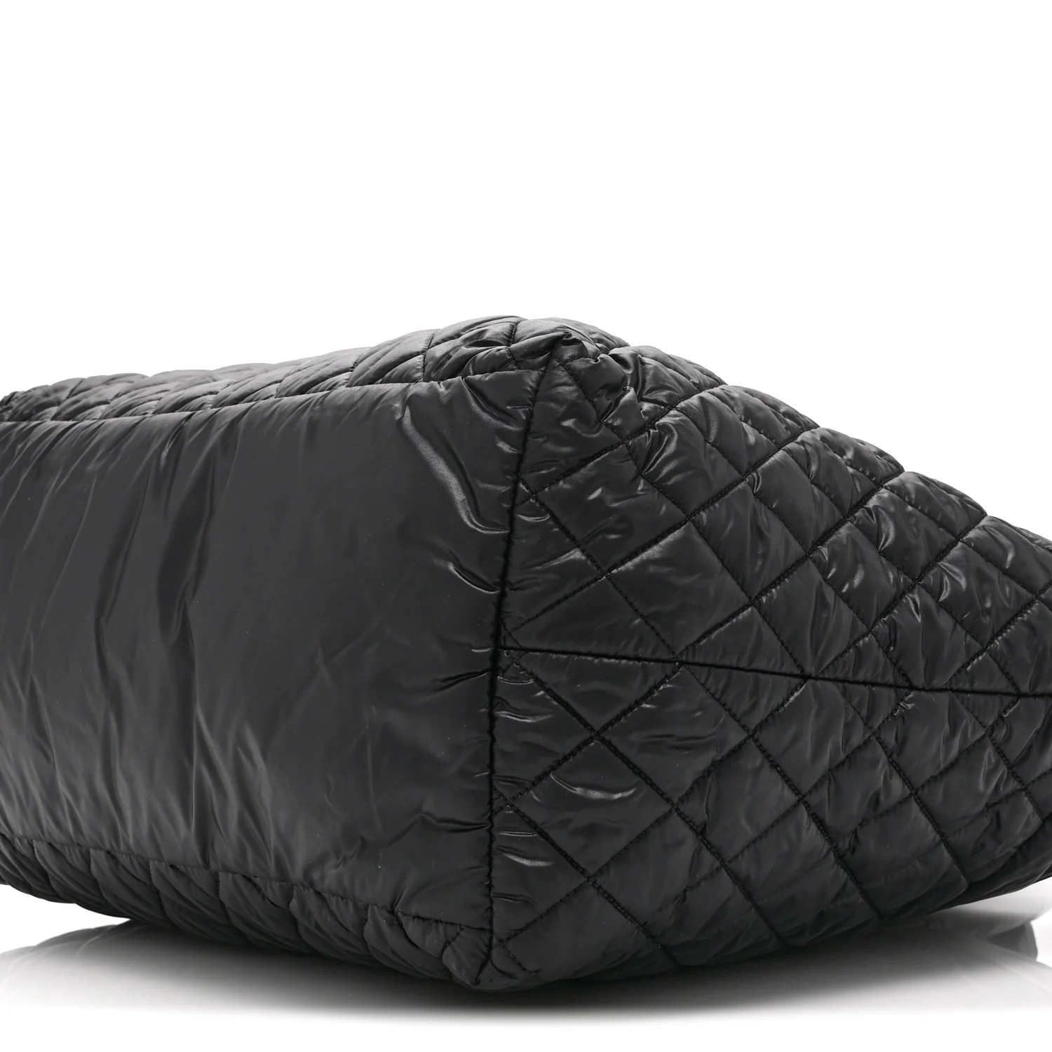 Nylon Quilted Large Coco Cocoon Tote Black - Image 10
