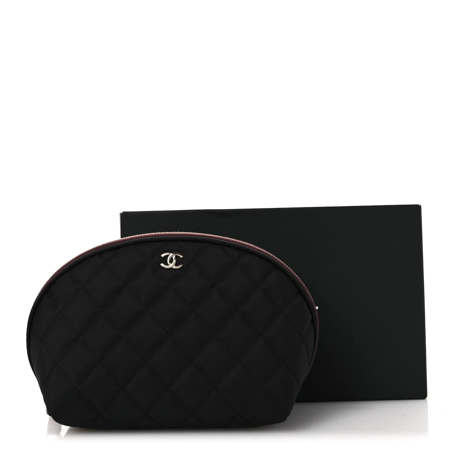Nylon Quilted Small Cosmetic Case Black - Image 12