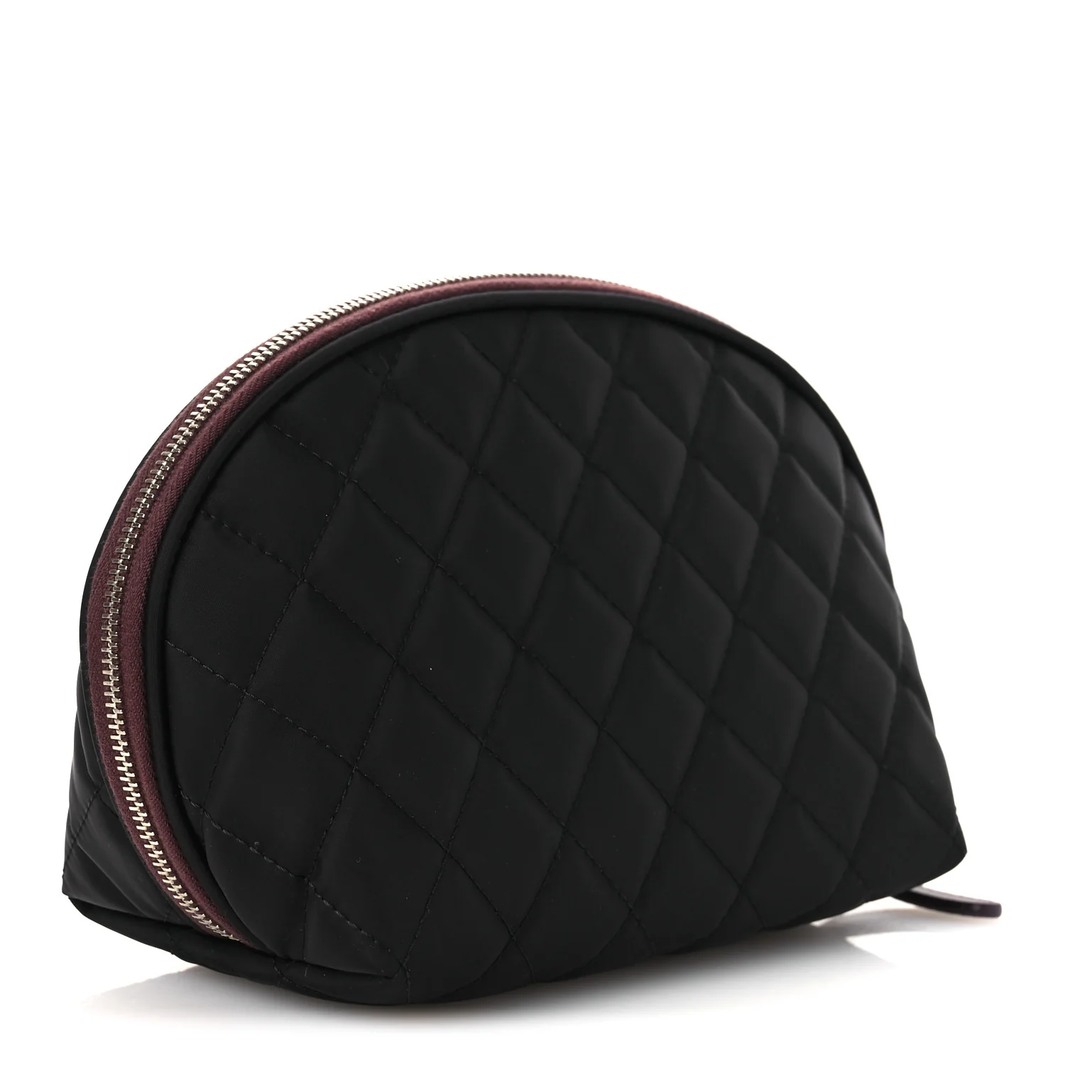 Nylon Quilted Small Cosmetic Case Black - Image 3
