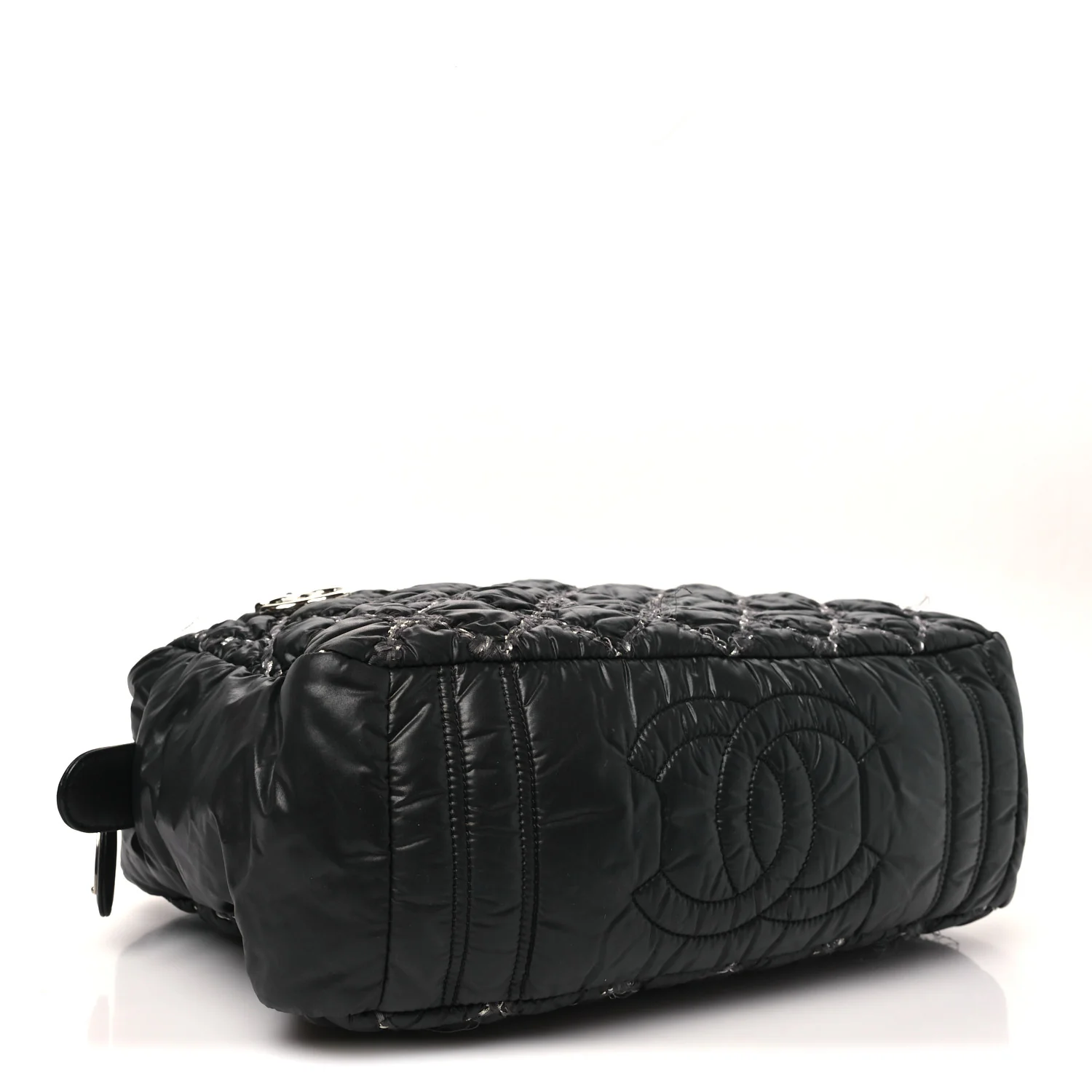 Nylon Quilted Tweed Stitch Bubble Camera Case Black - Image 4