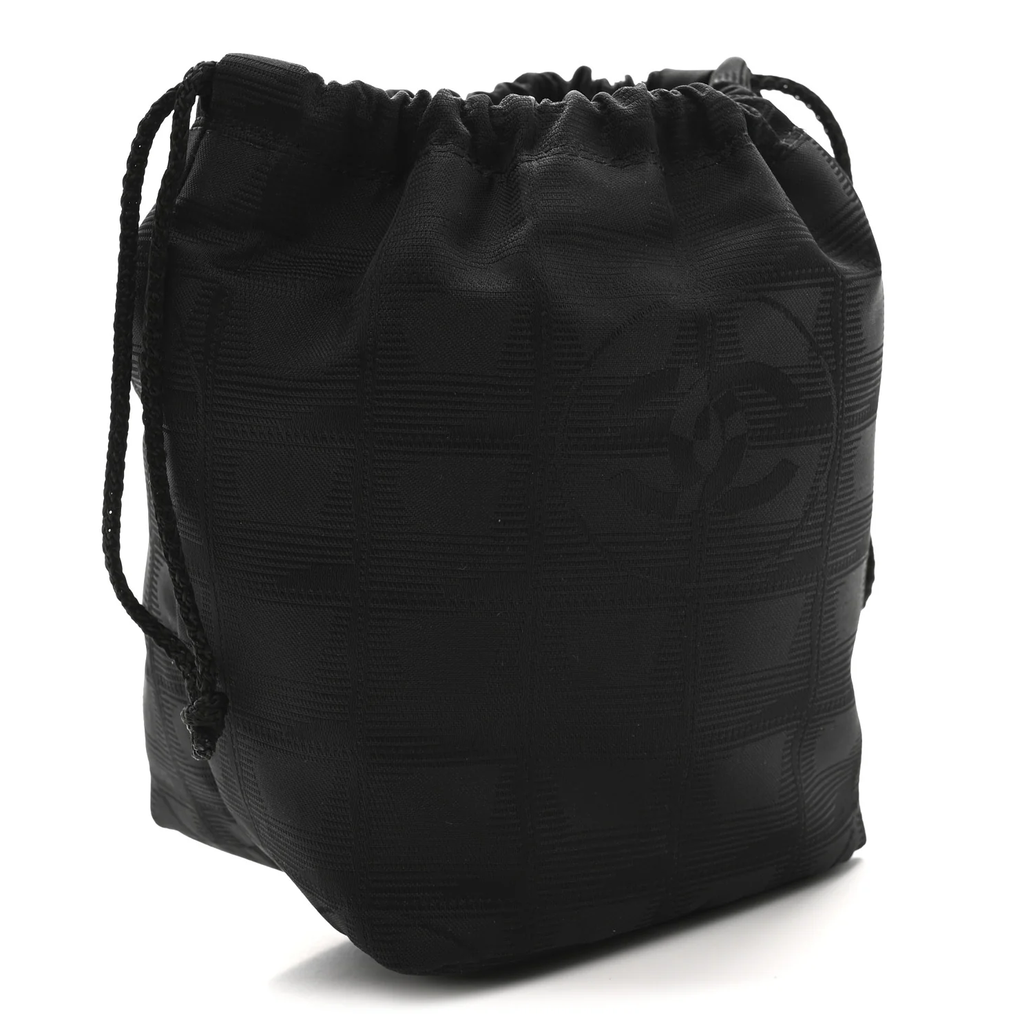 Nylon Travel Drawstring Bag Black - Image 3
