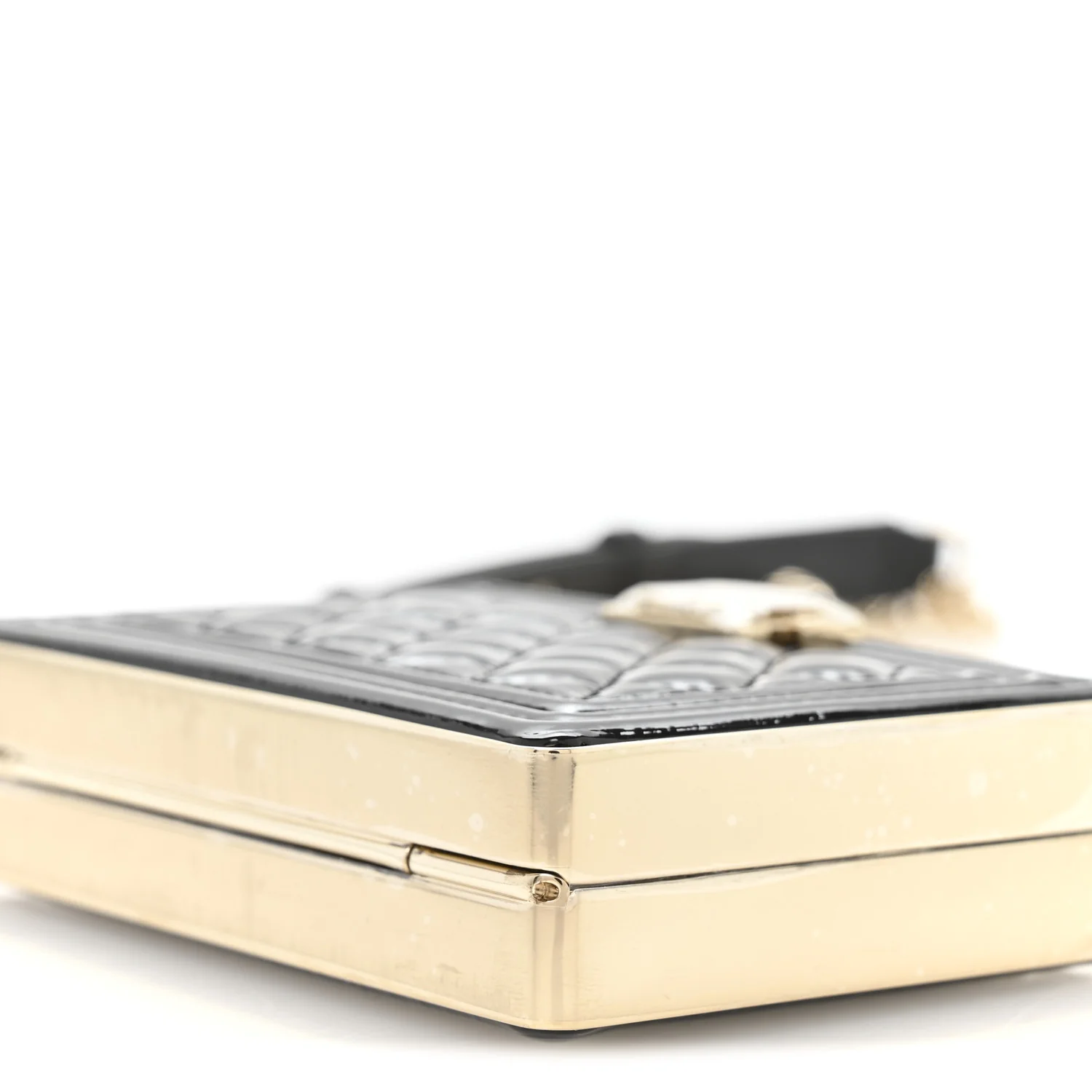 Patent Calfskin Boy Minaudiere Black - Image 11