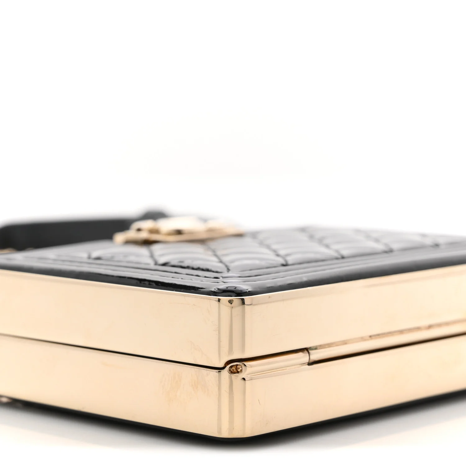 Patent Calfskin Boy Minaudiere Black - Image 9