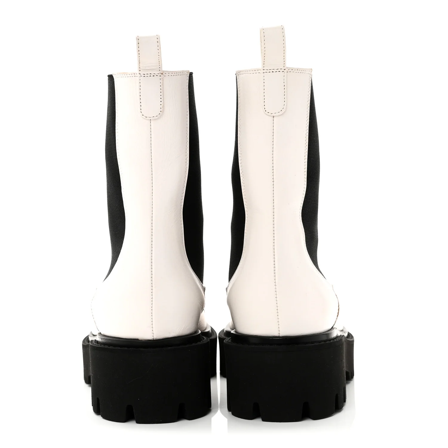 Patent Calfskin Cap Toe CC Ankle Boots 39 White Black - Image 5